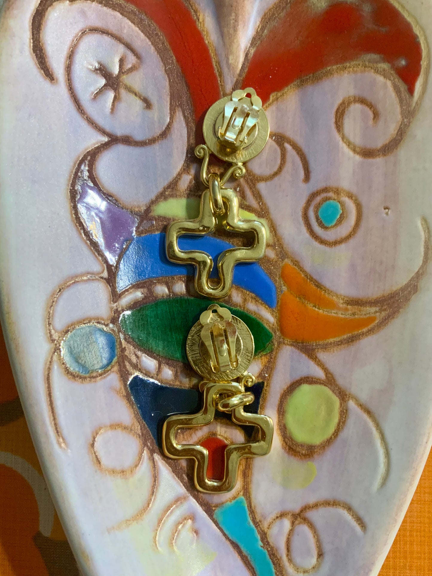 Boucles d’oreilles Croix Vintage 1990