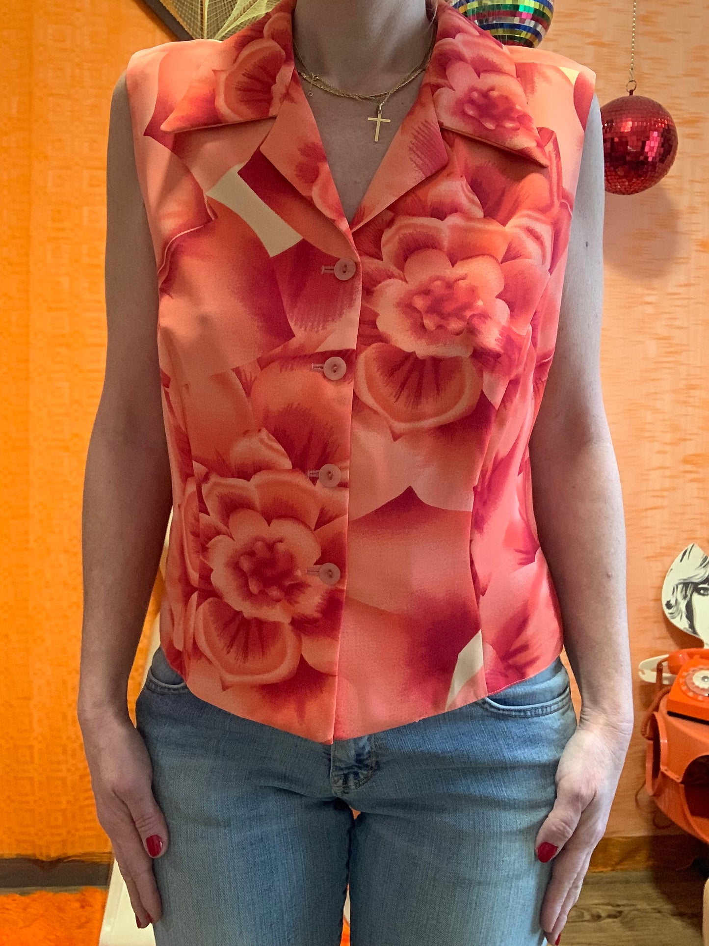 Chemisier a fleurs Vintage 1990- Roma Collection  - T42