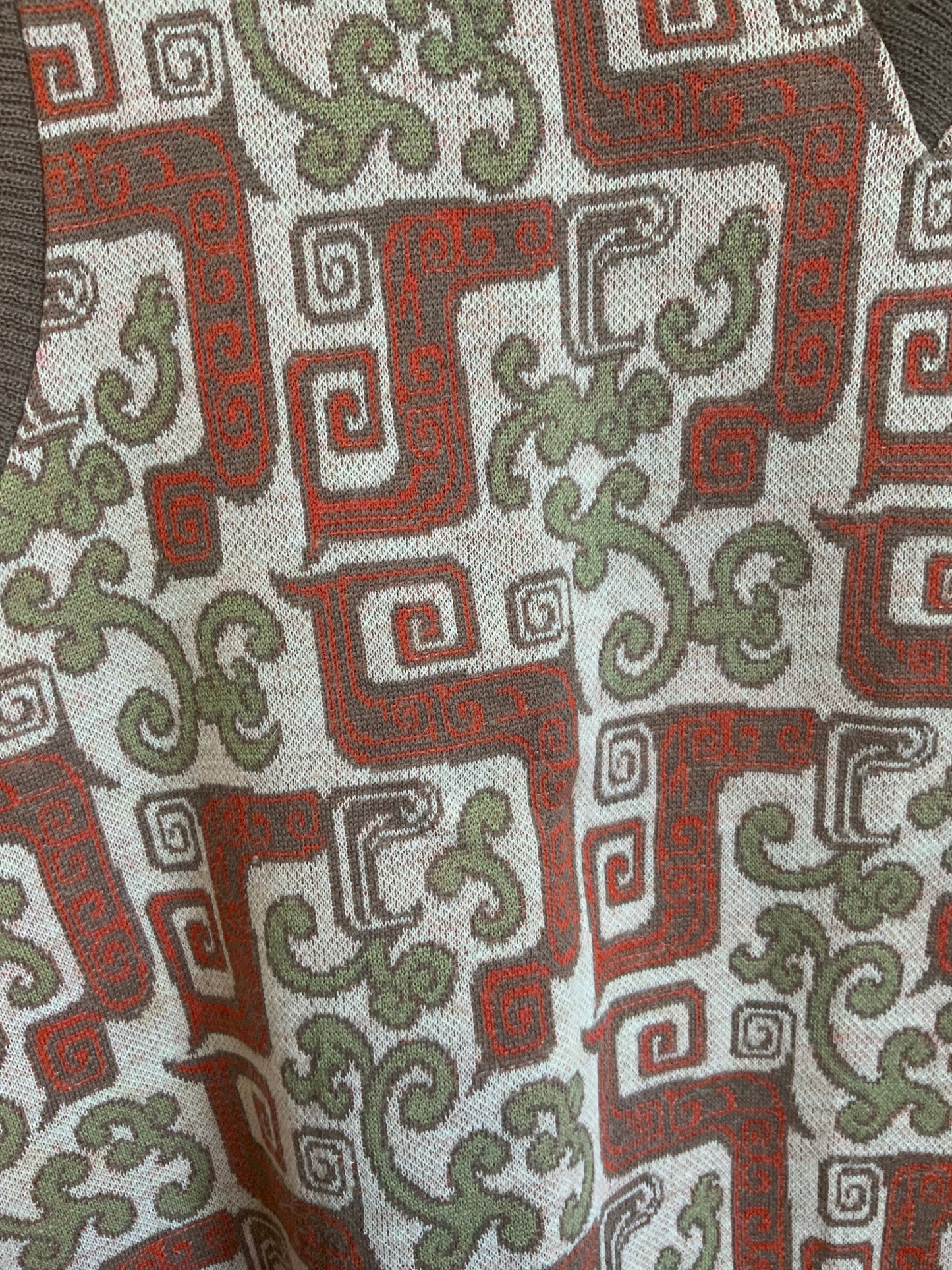 Pull a Motifs sans manche Vintage Seventies Authentique- TU
