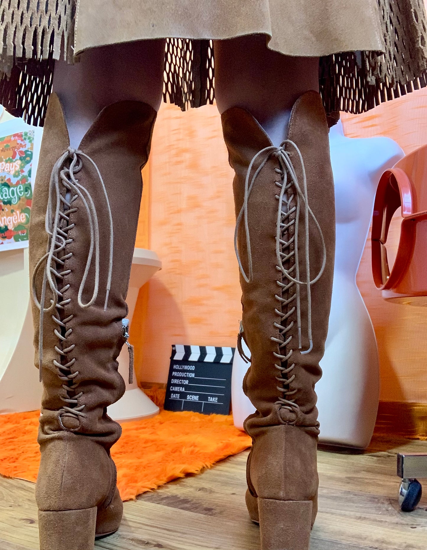 Bottes Lacets Daim Vintage 2000’