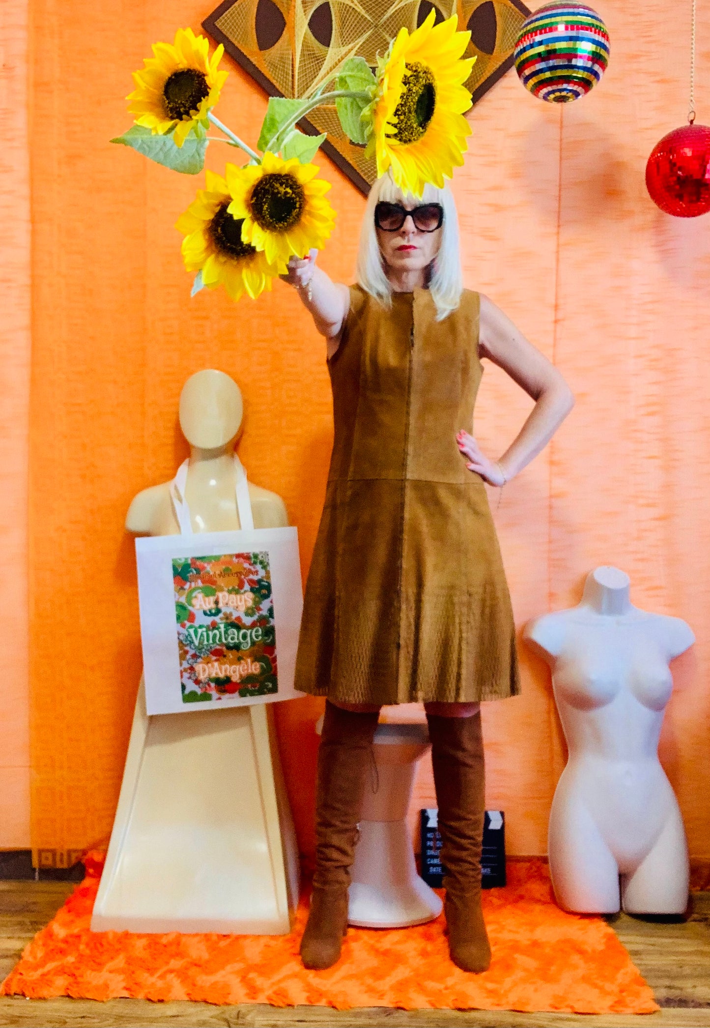 Veste Daim Hippie Authentique 1970 Creation Vintage- TU