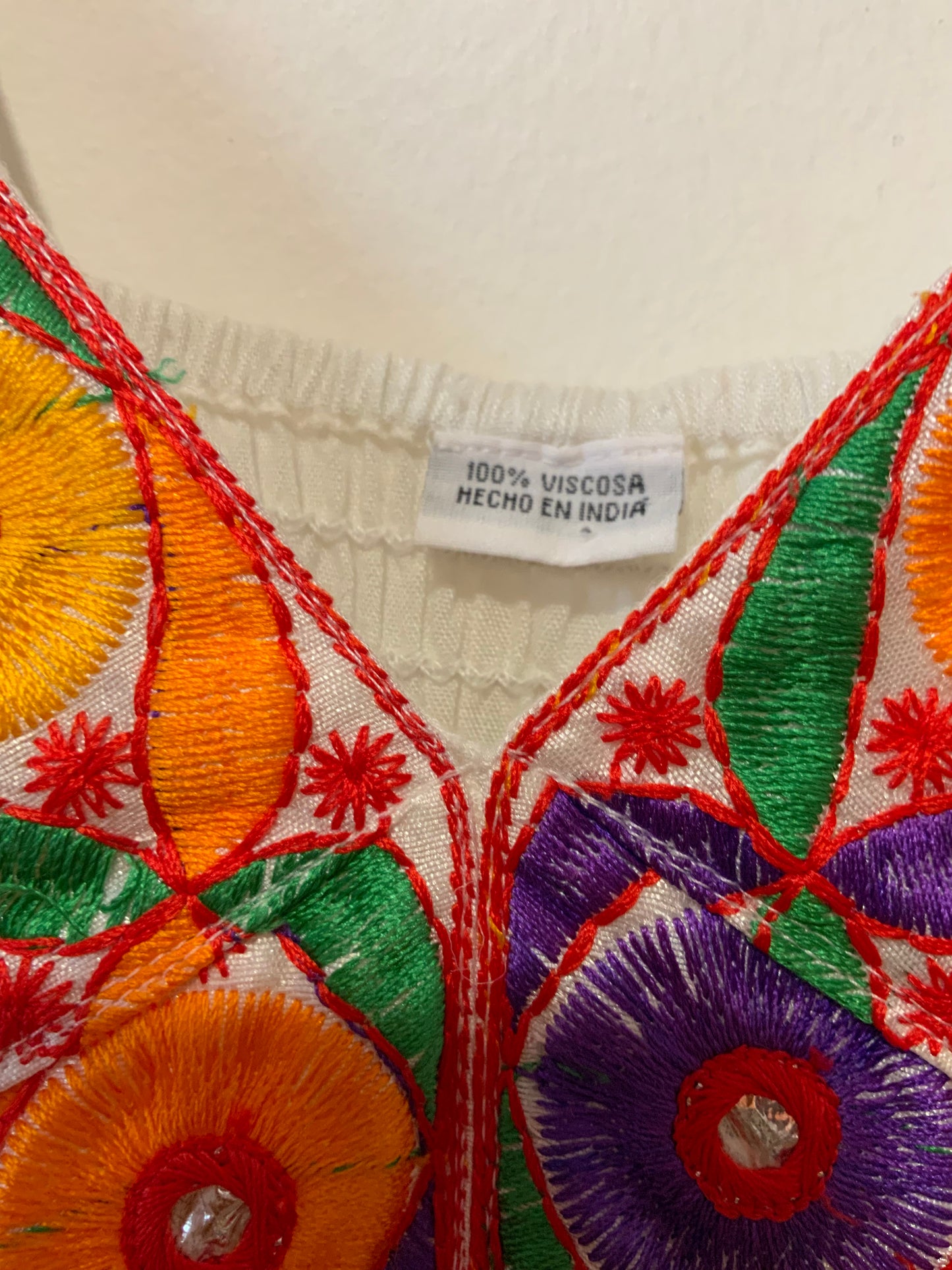 Robe Bohème Broderies Vintage 1990-T40