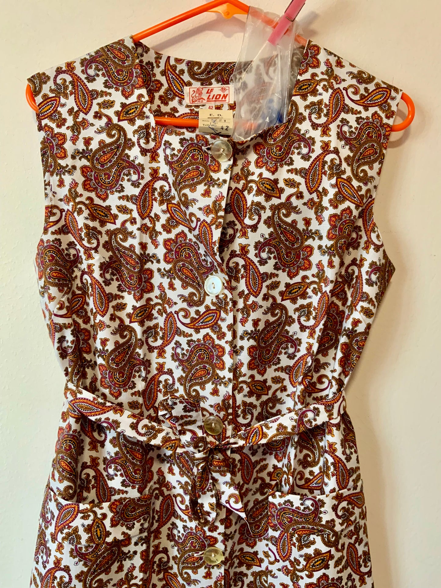 Blouse cachemire Robe Vintage Neuve Deadstock 1970- T42