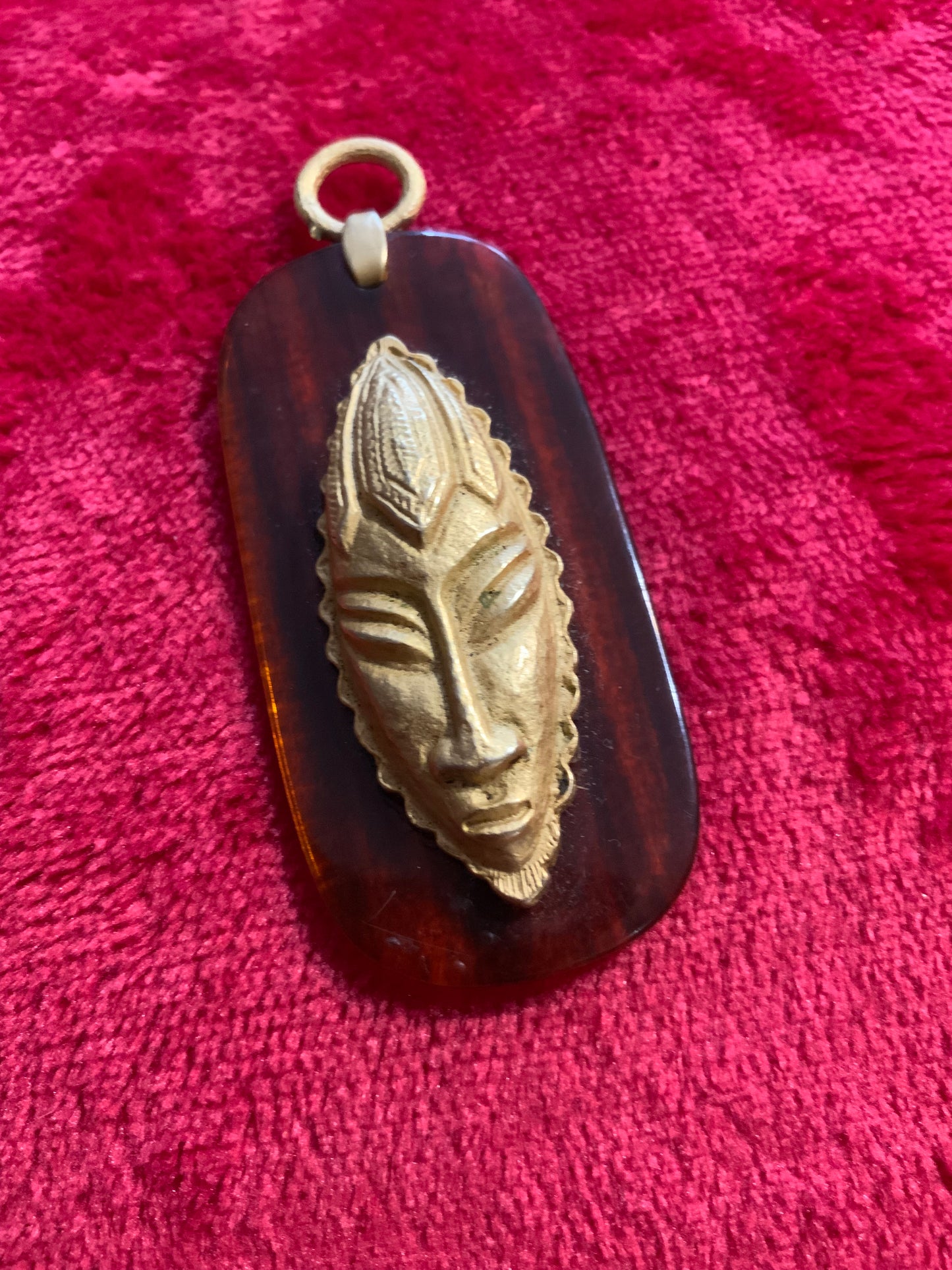 Très Grand pendentif Ethnique Masque Africain Vintage Ancien