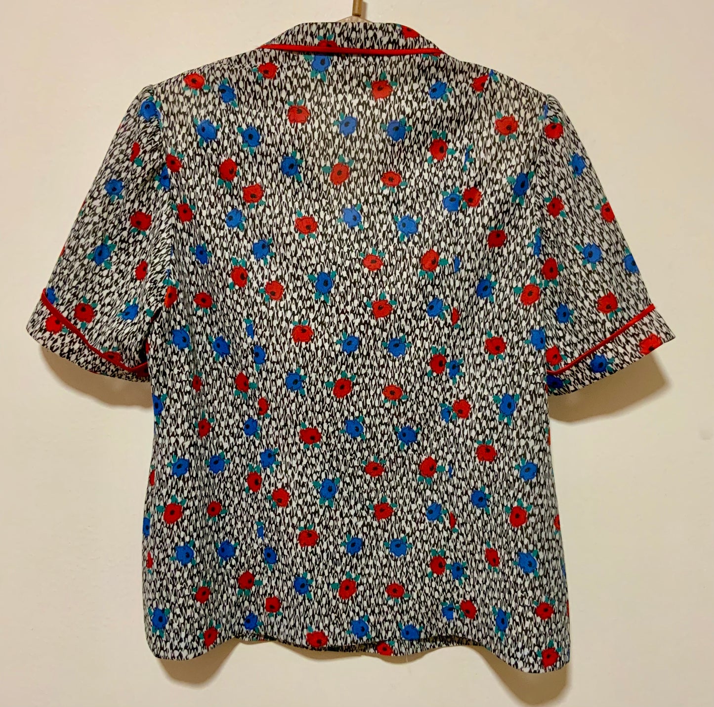 Chemisier À fleurs France Vintage a Épaulettes  - T42/44
