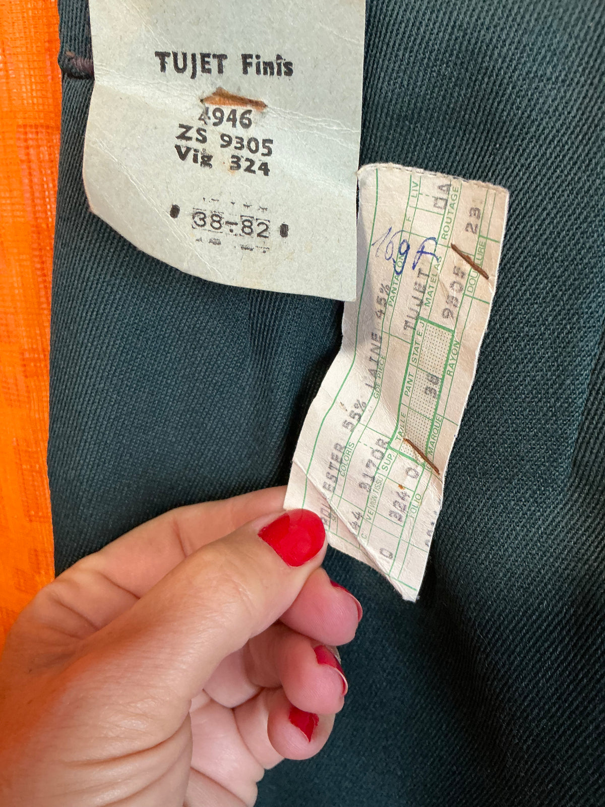 Pantalon Pattes d’éléphant Neuf Tergal avec étiquettes Vintage 1970-T36