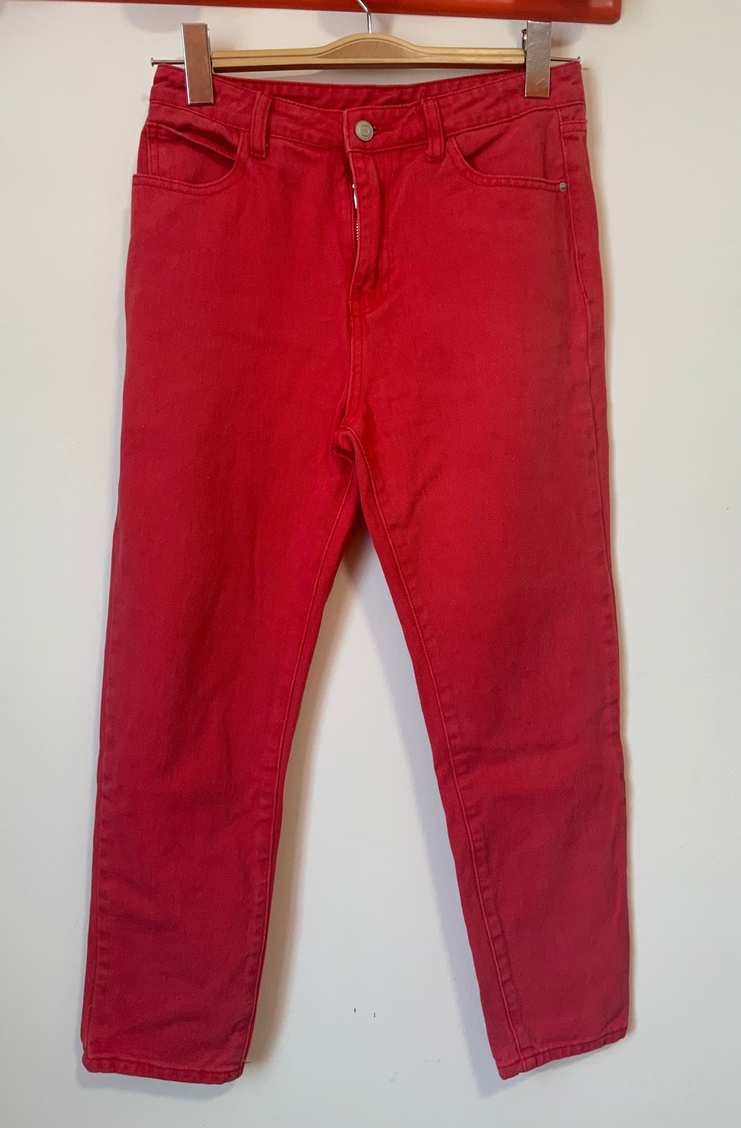Jean Denim Rouge Coton Vintage 1990- T36