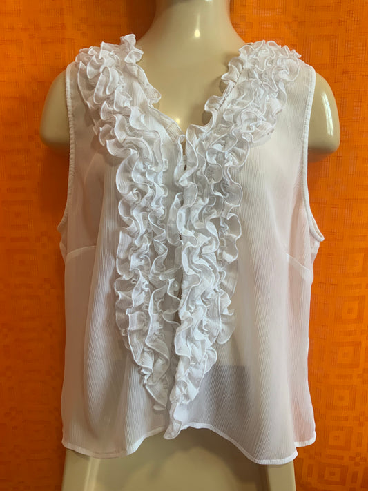 Chemisier Frous Frous voile blanc- Vintage 2000- T46