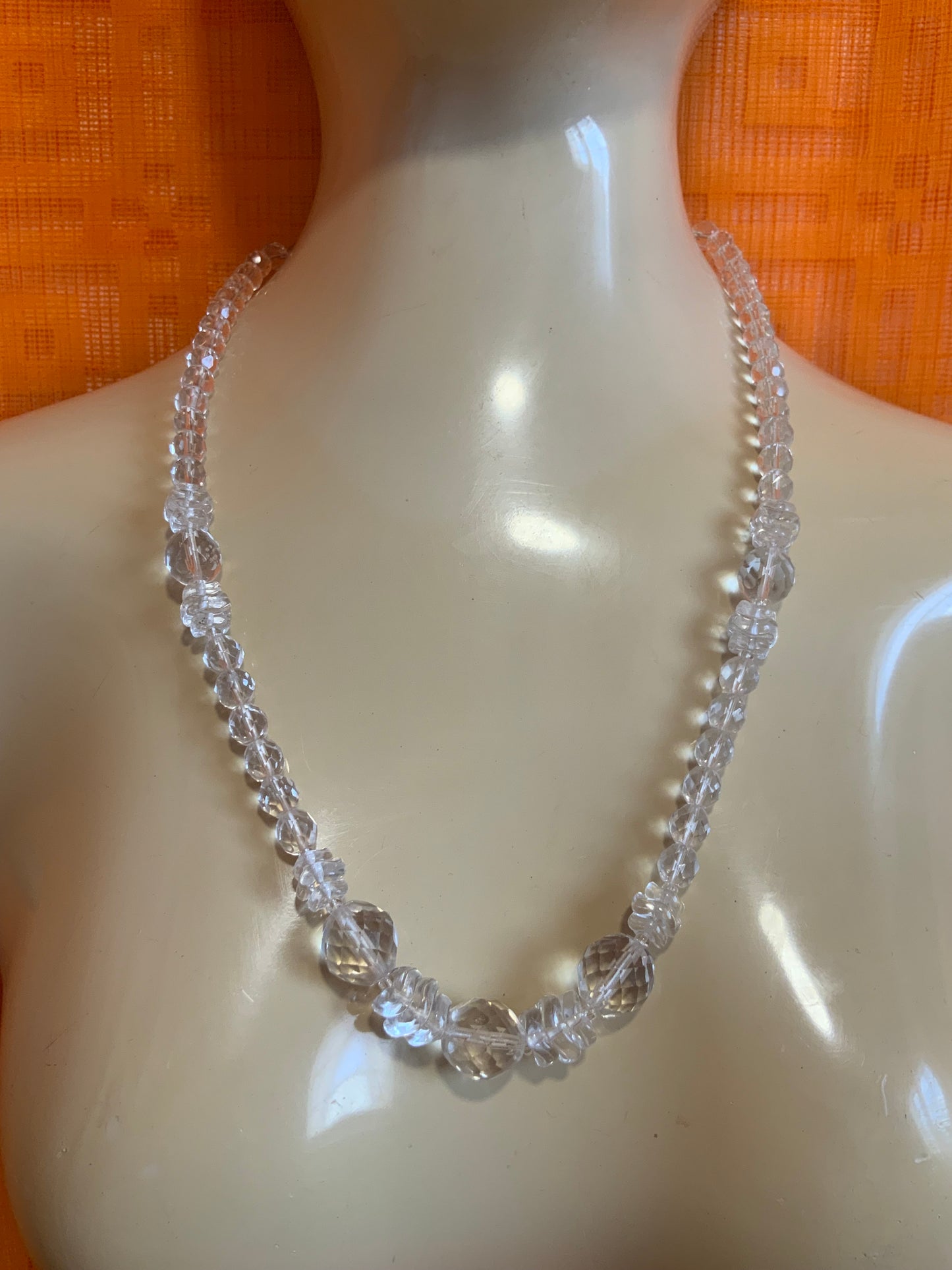 Long Collier Perles de verre Vintage 1980/90