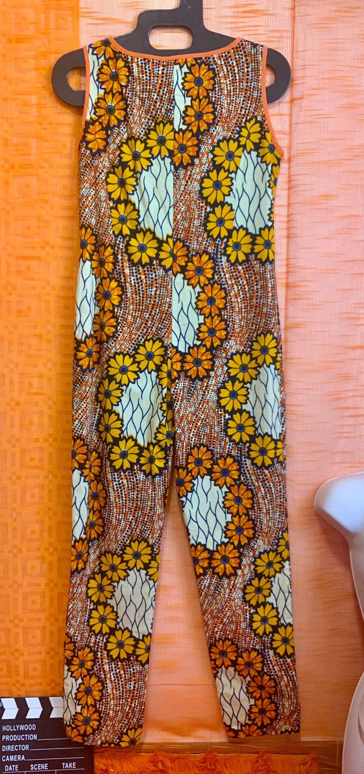 Combinaison Wax Fleurs Oranges Creation Vintage 2000’- T36/38