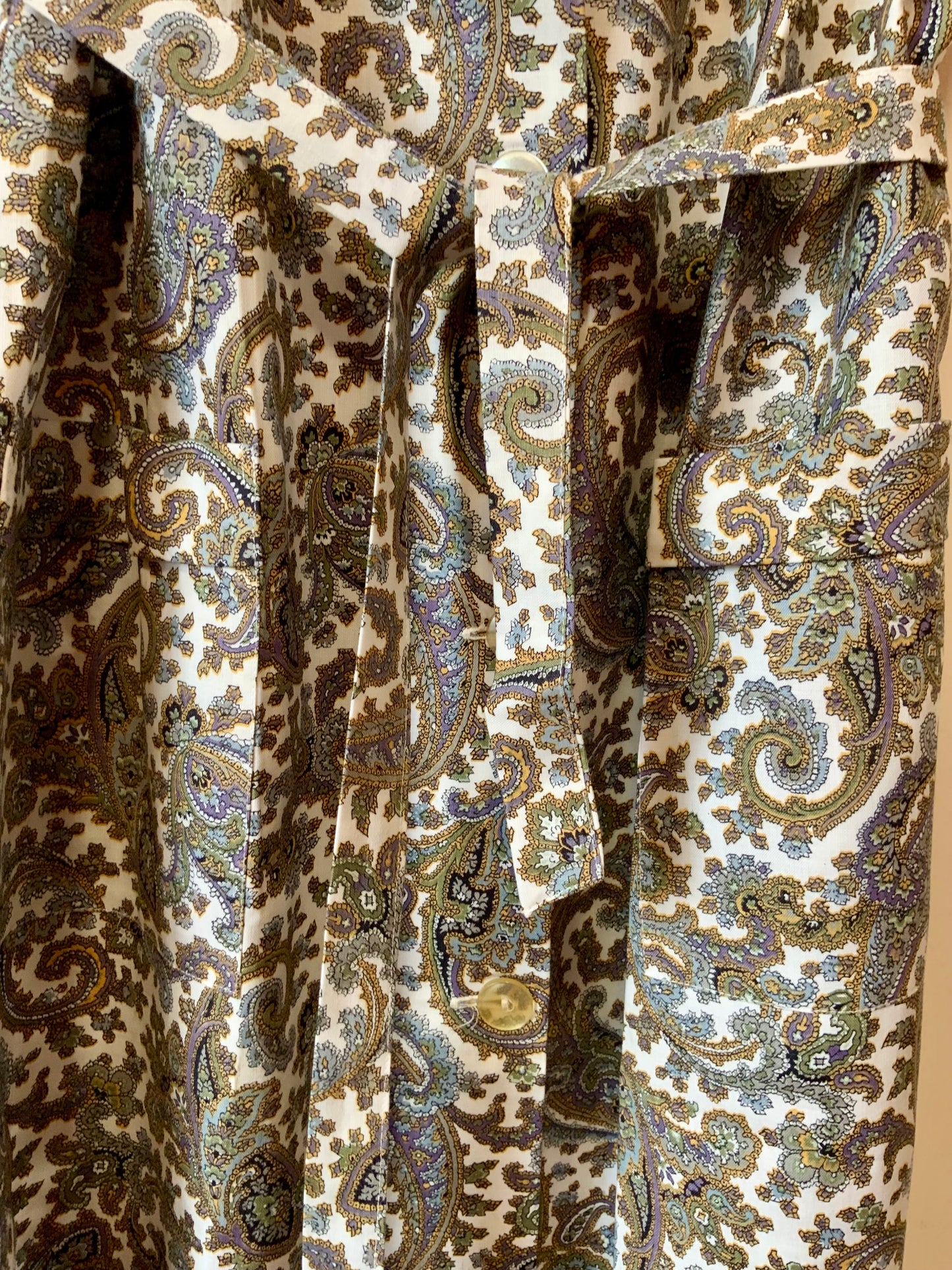 Robe blouse aux motifs cachemire Vintage neuf 1970 - T48