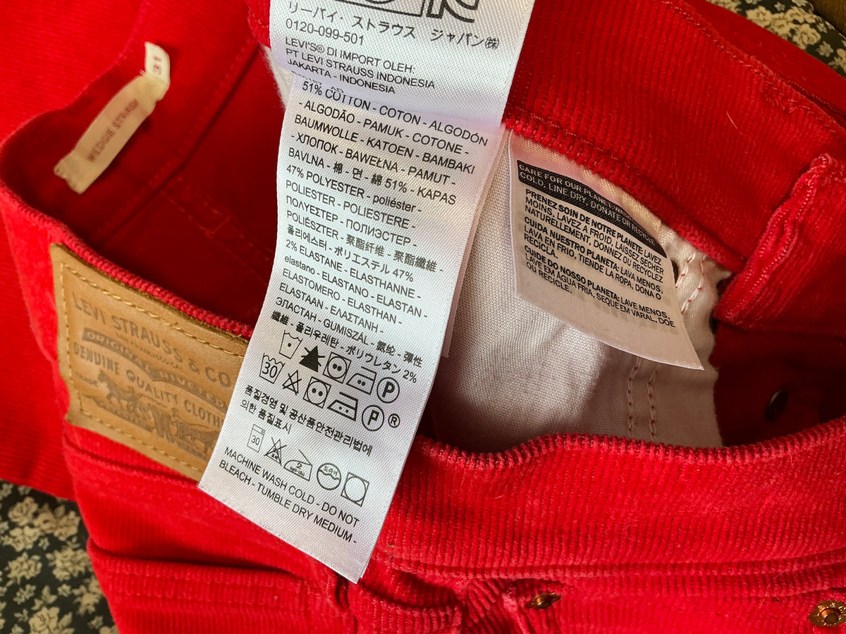 Pantalon Rouge Velours côtelé Levi’s - T41/42