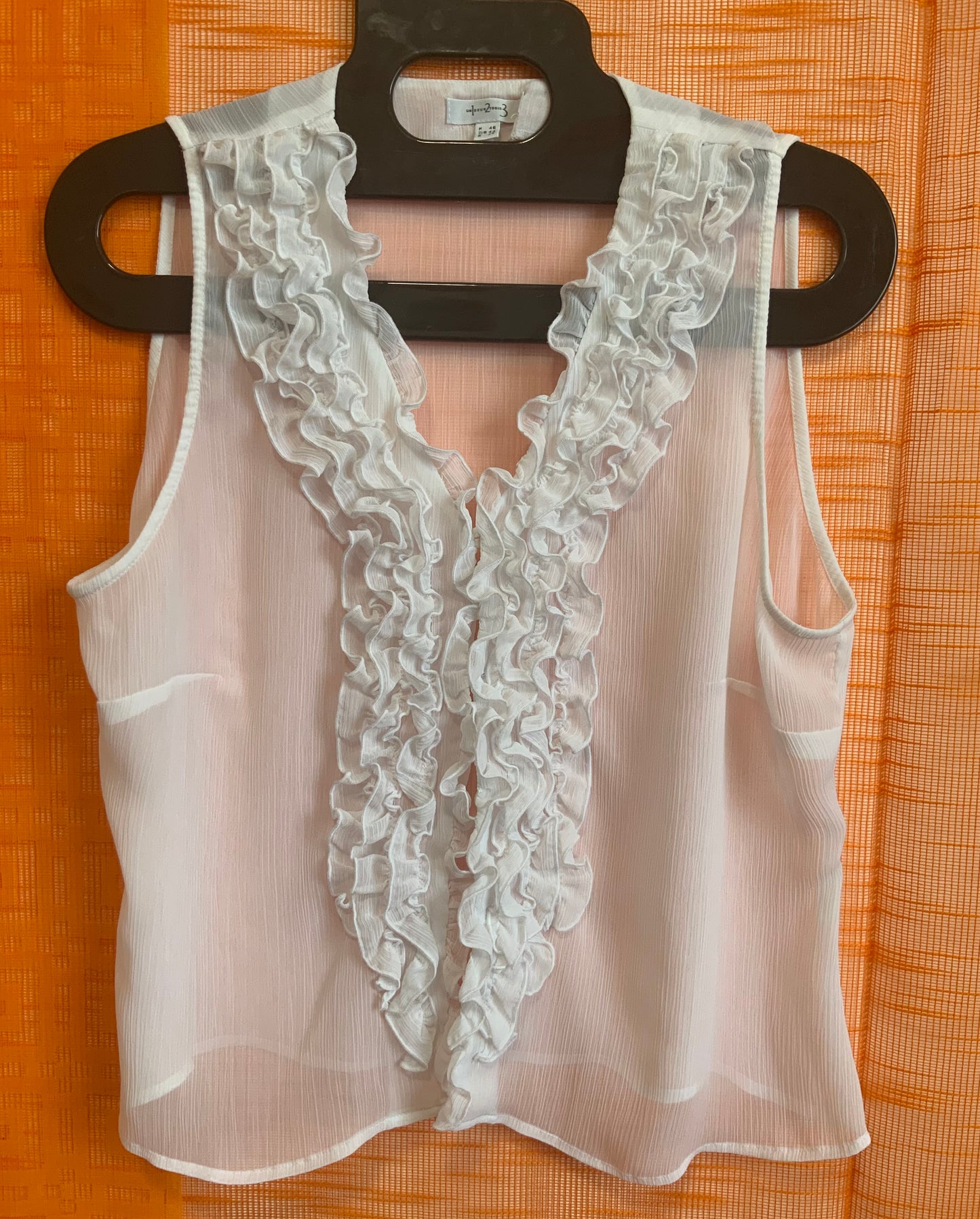 Chemisier Frous Frous voile blanc- Vintage 2000- T46