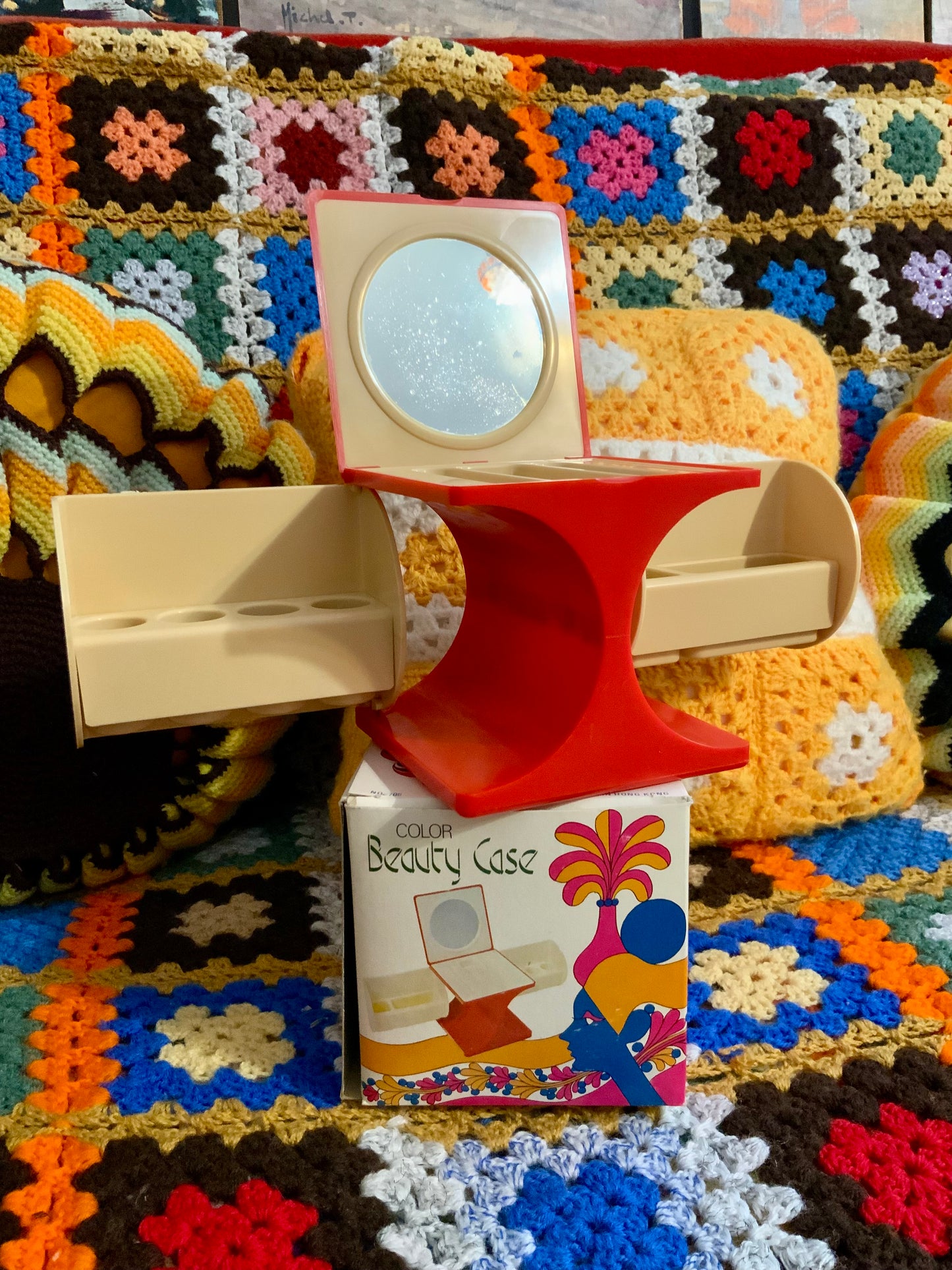 Beauty Case Orange Vintage 1970