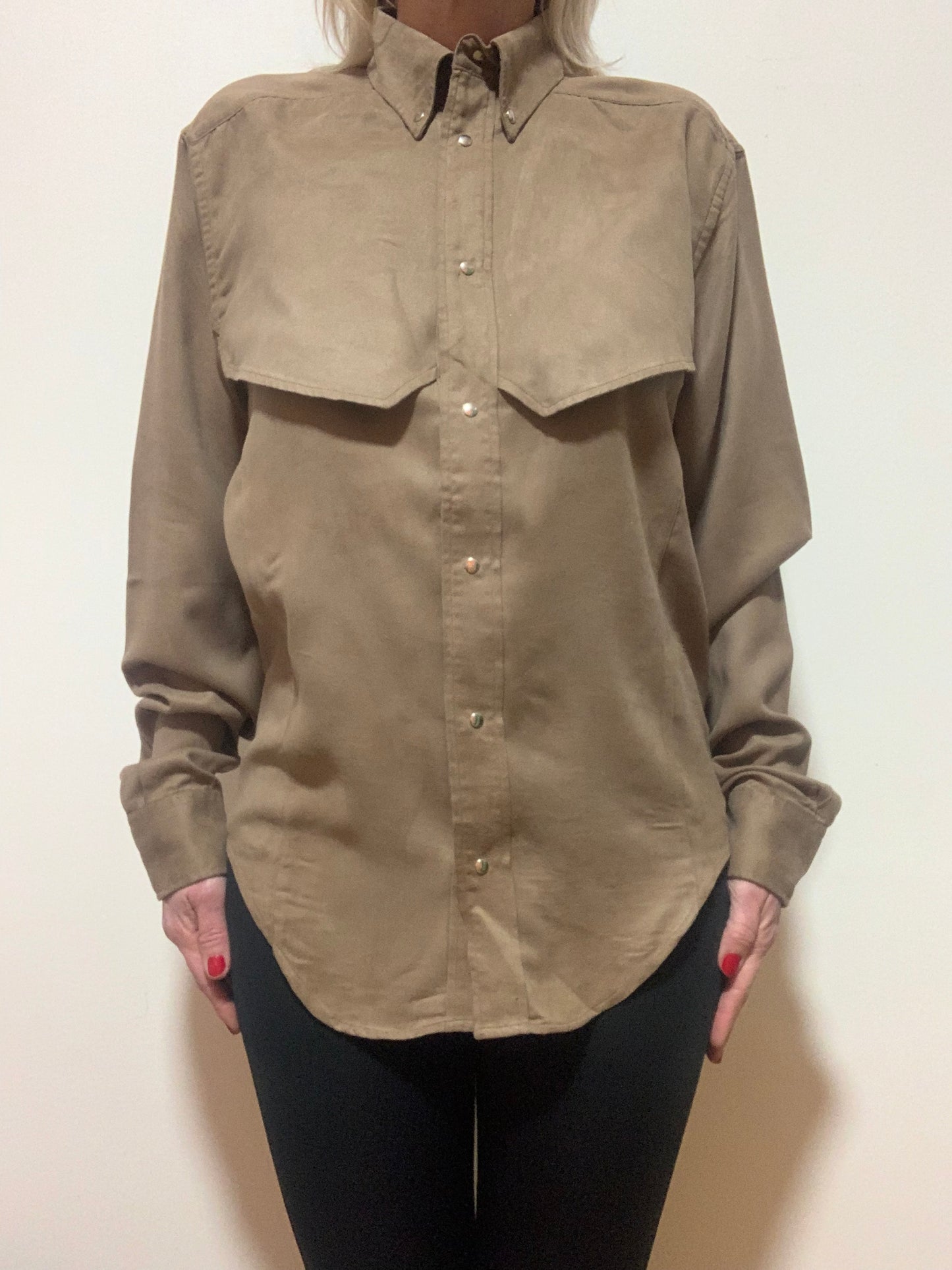 Chemise suédine Thierry Mugler Vintage 1990 Luxe - T39
