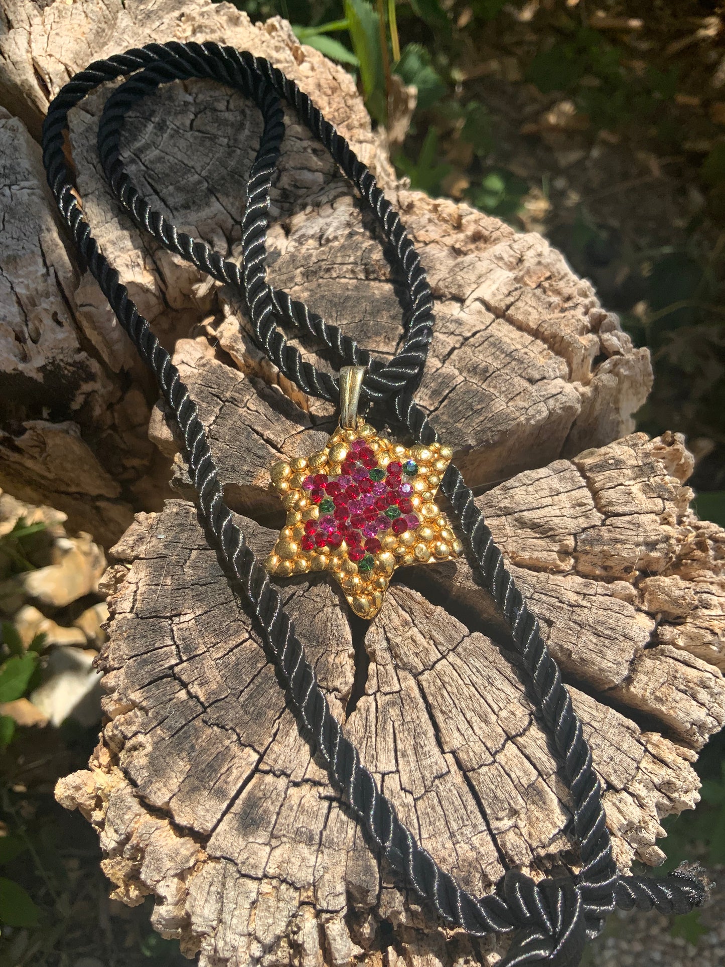 Collier Étoile Paillettes Jacky de G. Vintage France Paris-
