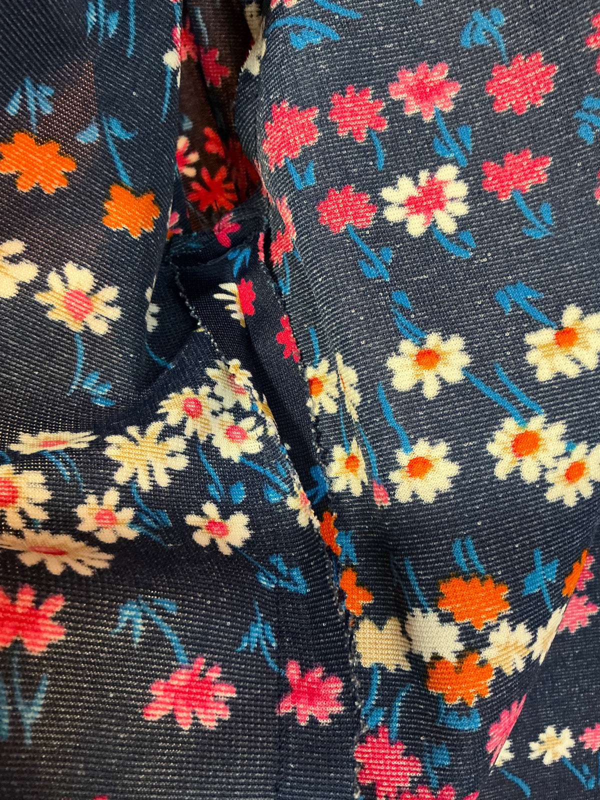 Chemisier à Fleurs Vintage Création 1970- TU