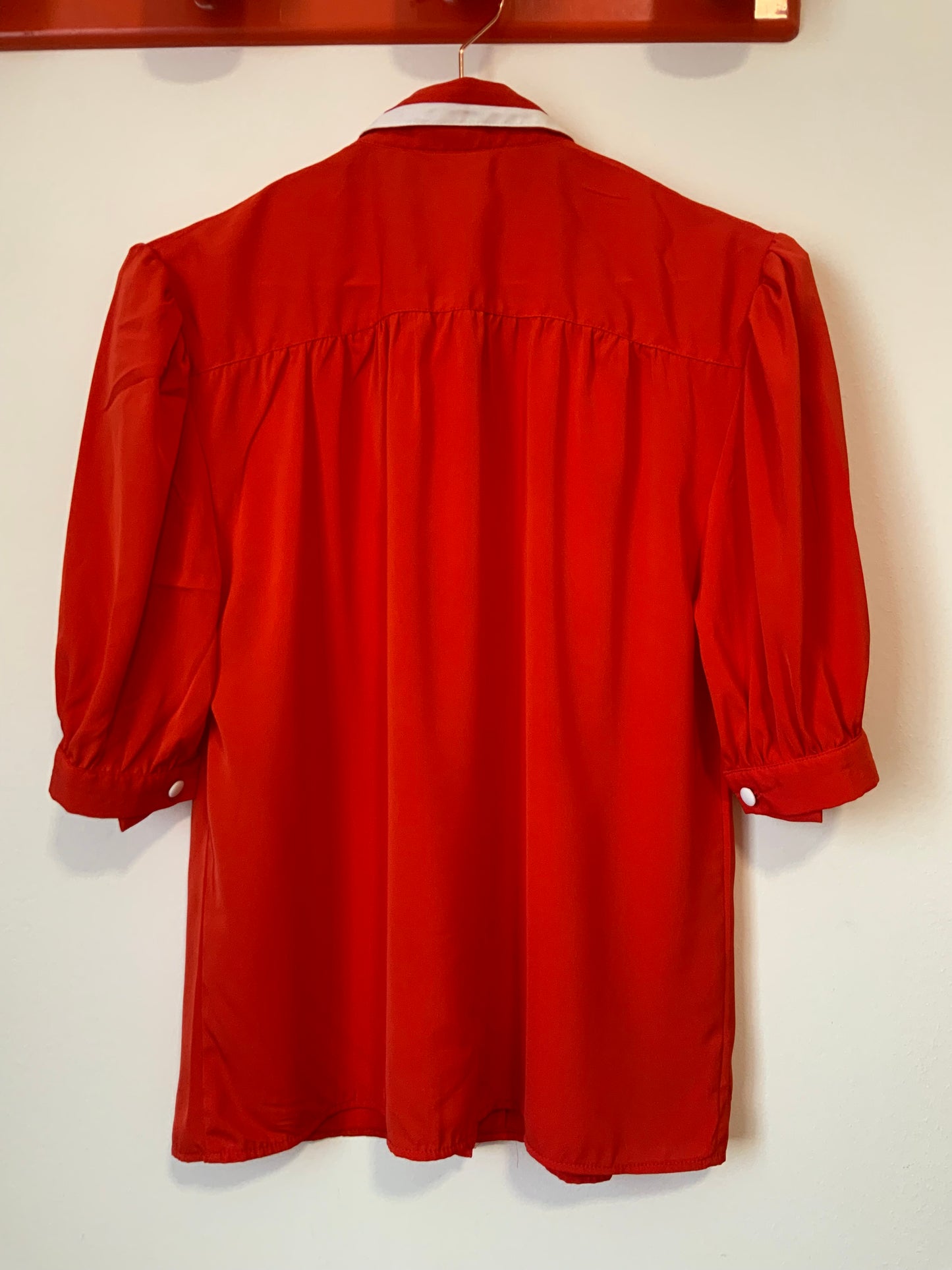Superbe Chemisier Rouge Vintage 1980- T40