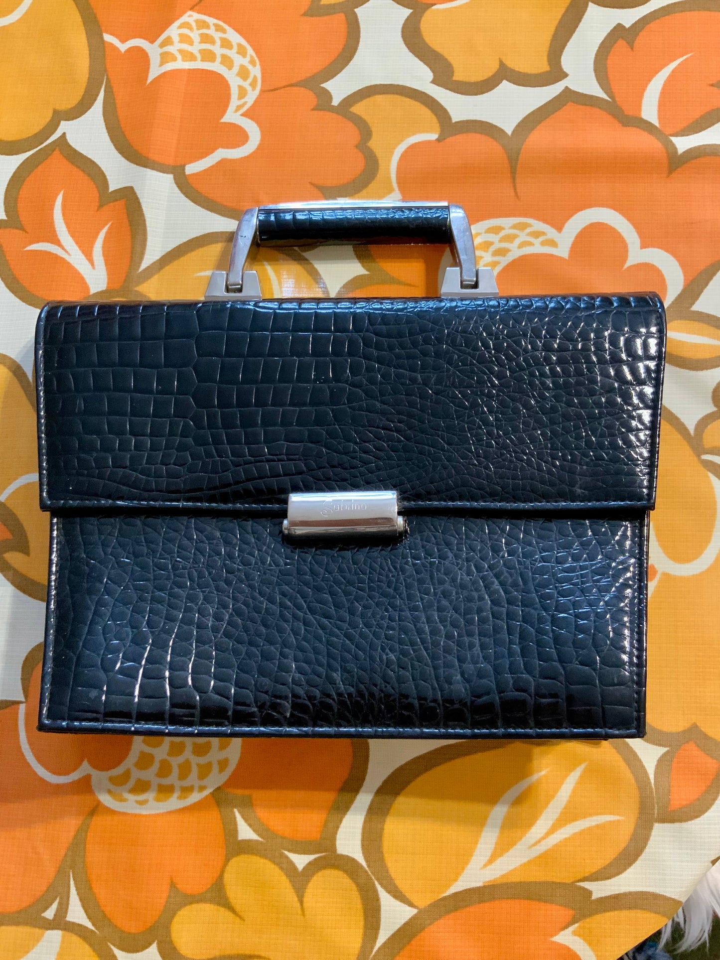 Sac à main Chic Cuir vernis Vintage 1980
