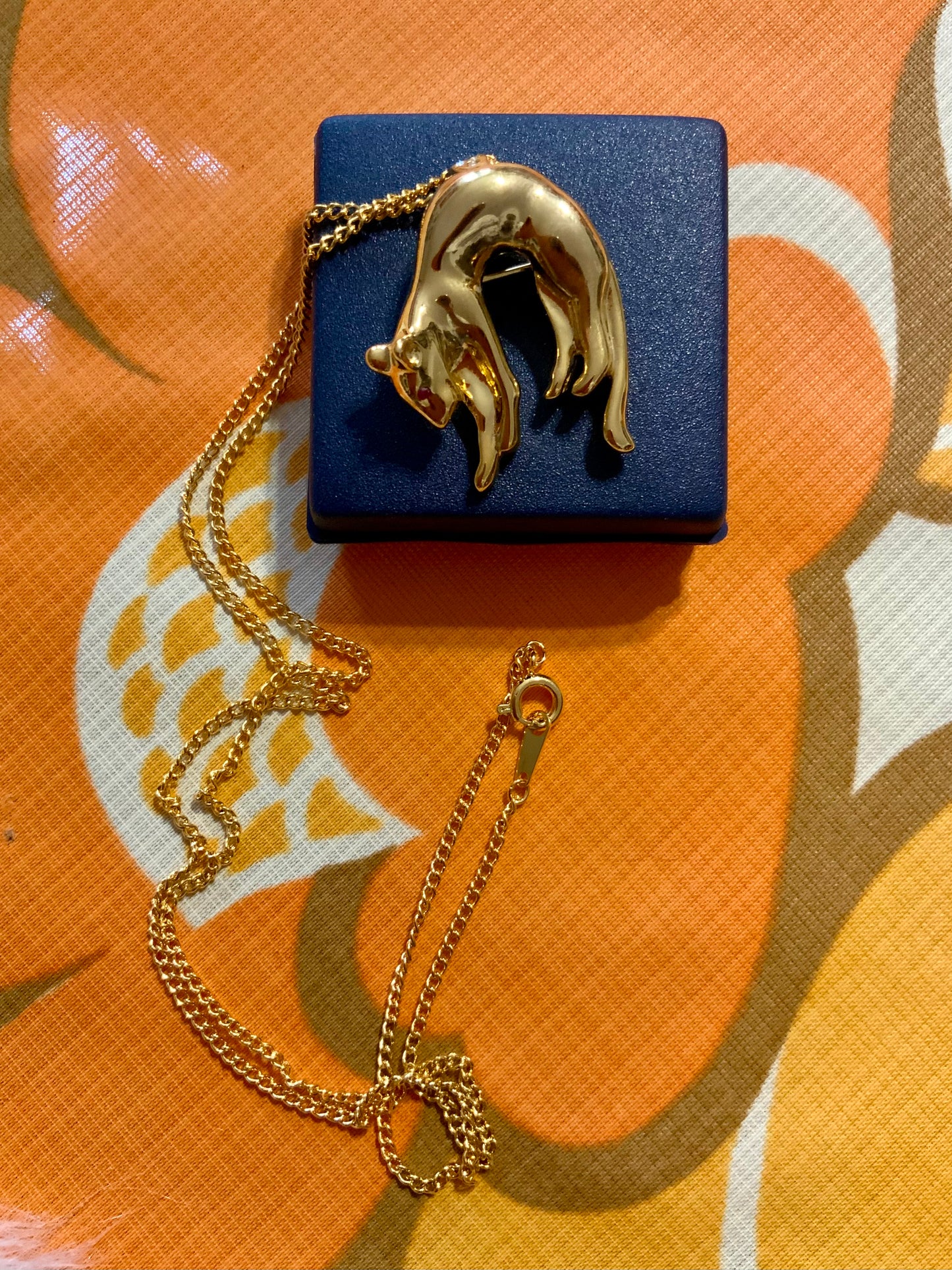 Chaine Pendentif / Broche Panthère Vintage 1980