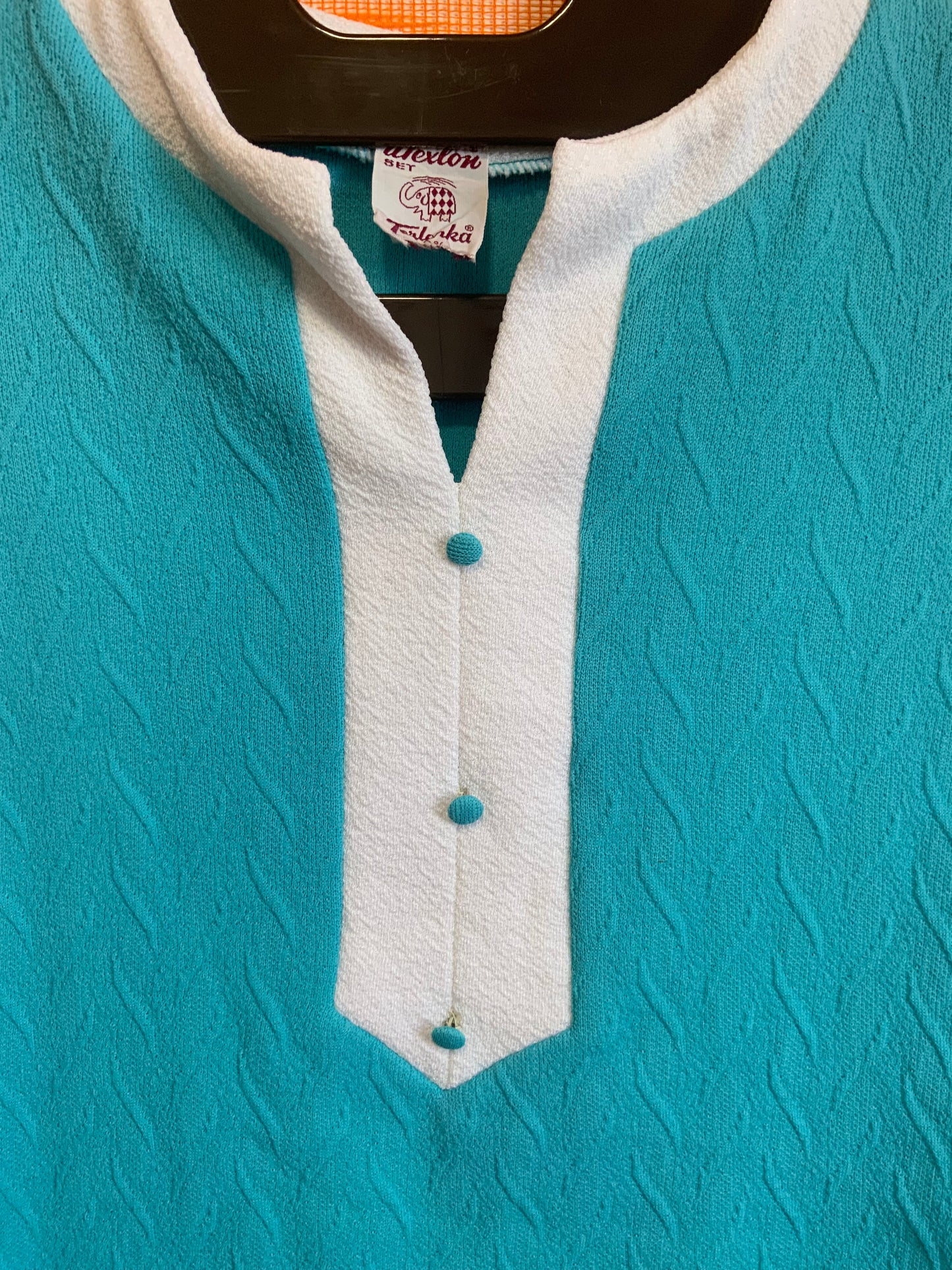 Robe Baby Doll Vintage 1960/70 Turquoise- T48