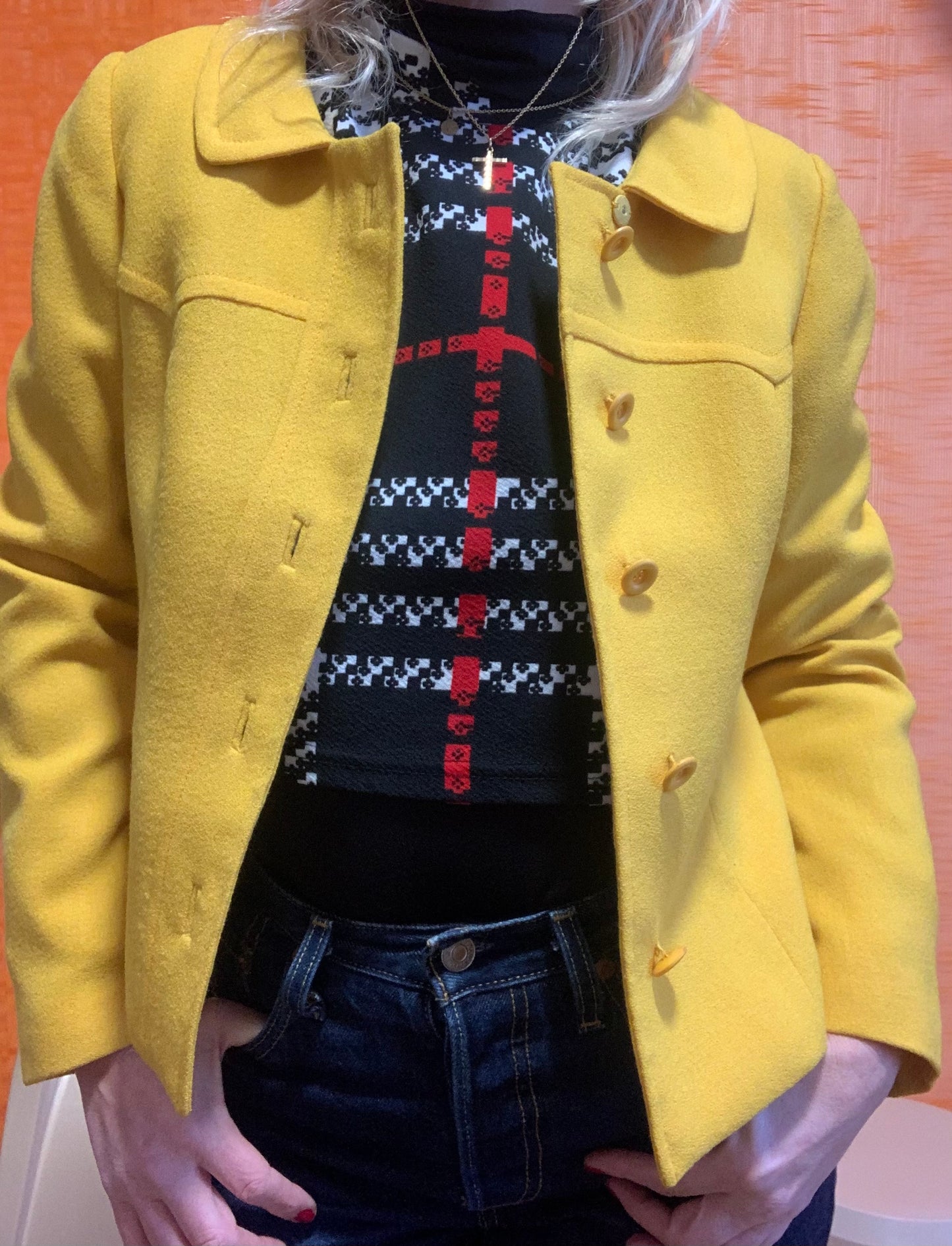 Très belle Veste Vintage 1970/80 Col Claudine