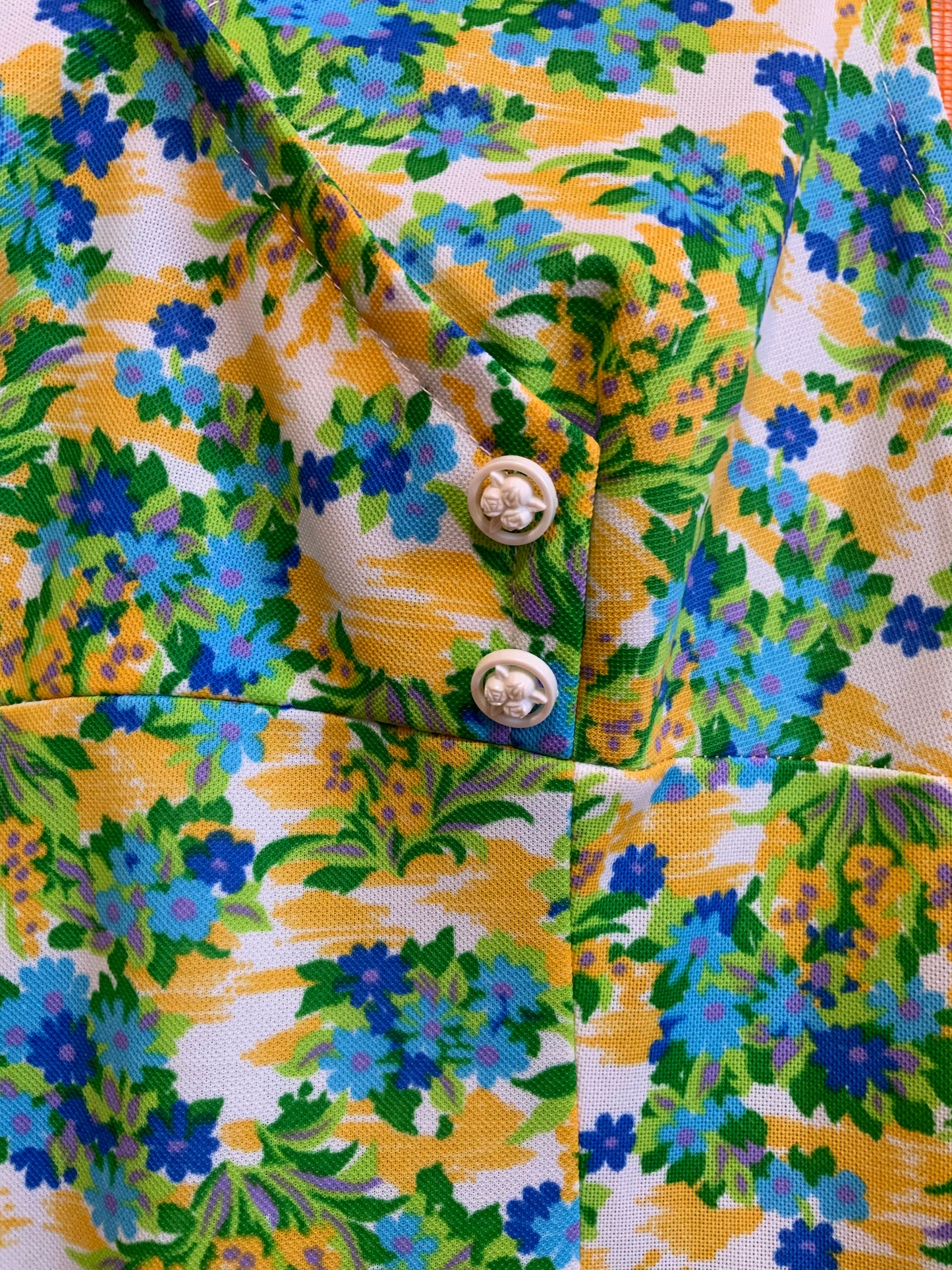 Robe a fleurs Vintage 1970 Création - T48