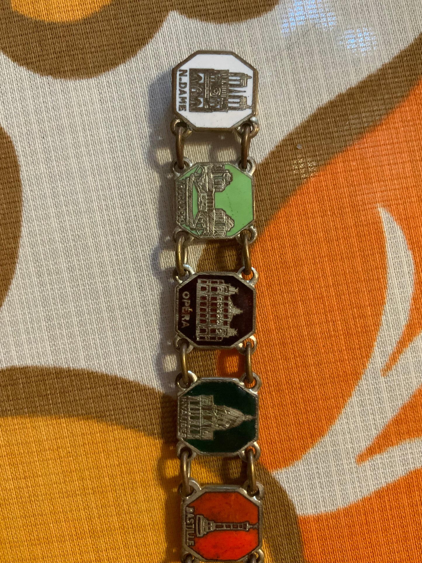 Bracelet Ancien Vintage Souvenirs Monuments Paris-