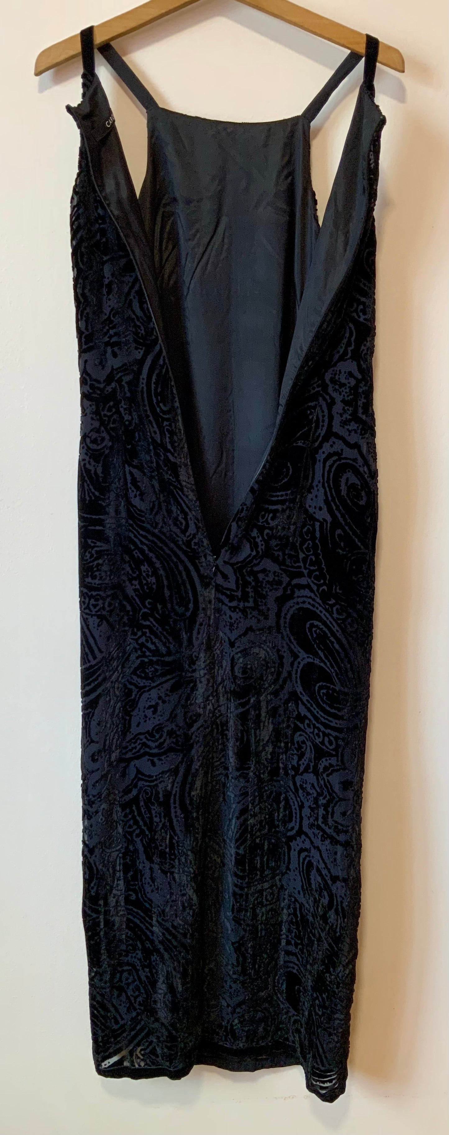 Robe Longue Soie Velours Vintage 1990 Elegance T36- France