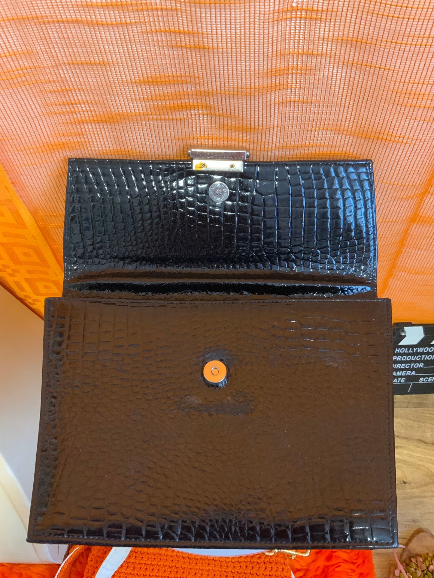 Sac à main Chic Cuir vernis Vintage 1980