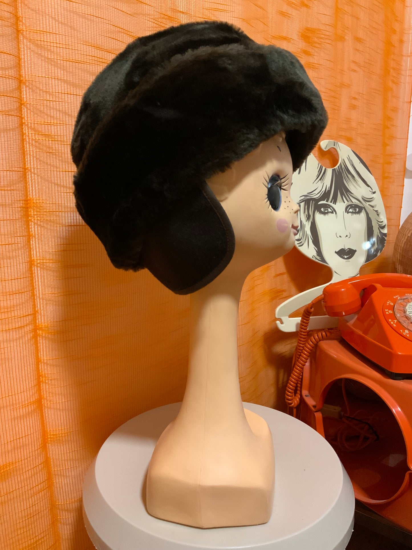 Toque Fourrure Synthétique Vintage