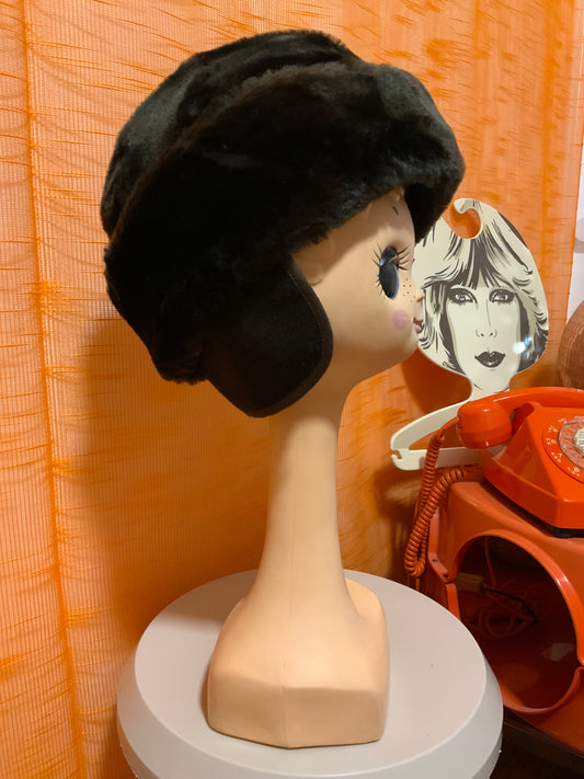 Toque Fourrure Synthétique Vintage