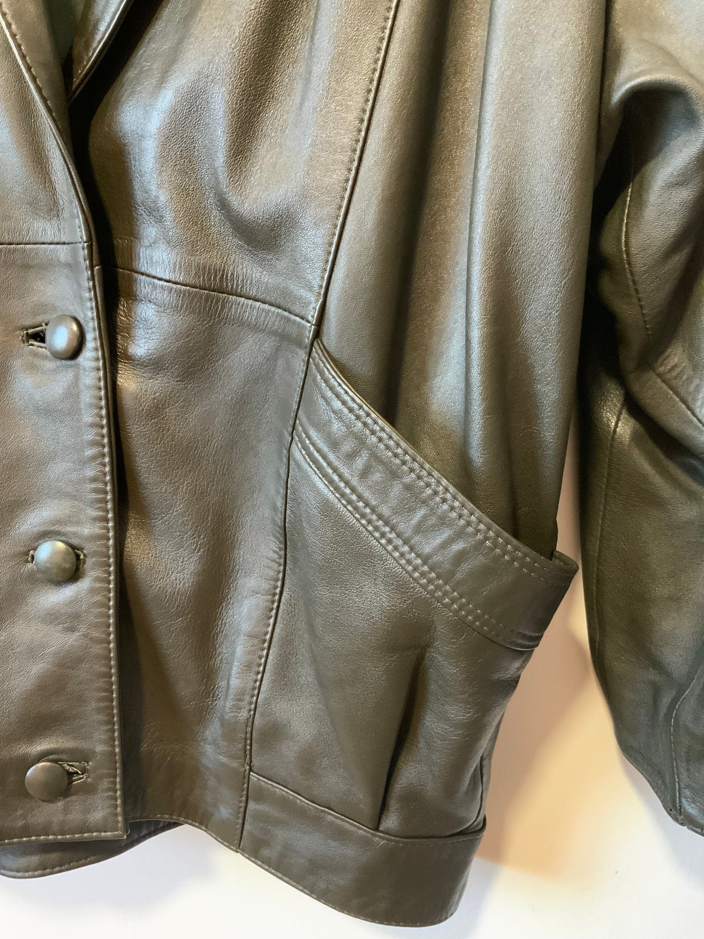 Veste en cuir 3/4 Belle Forme- Vintage 1980/90 TU.