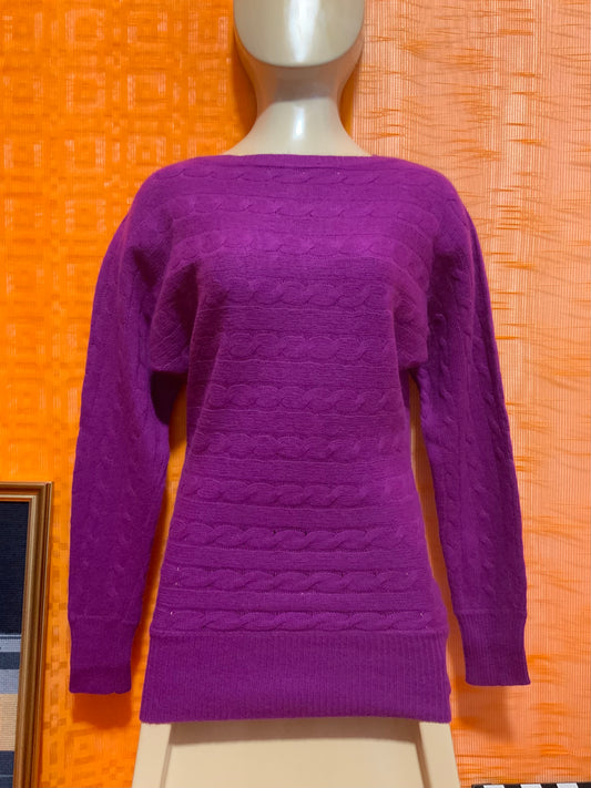 Pull Fuchsia à torsades Ralph Lauren