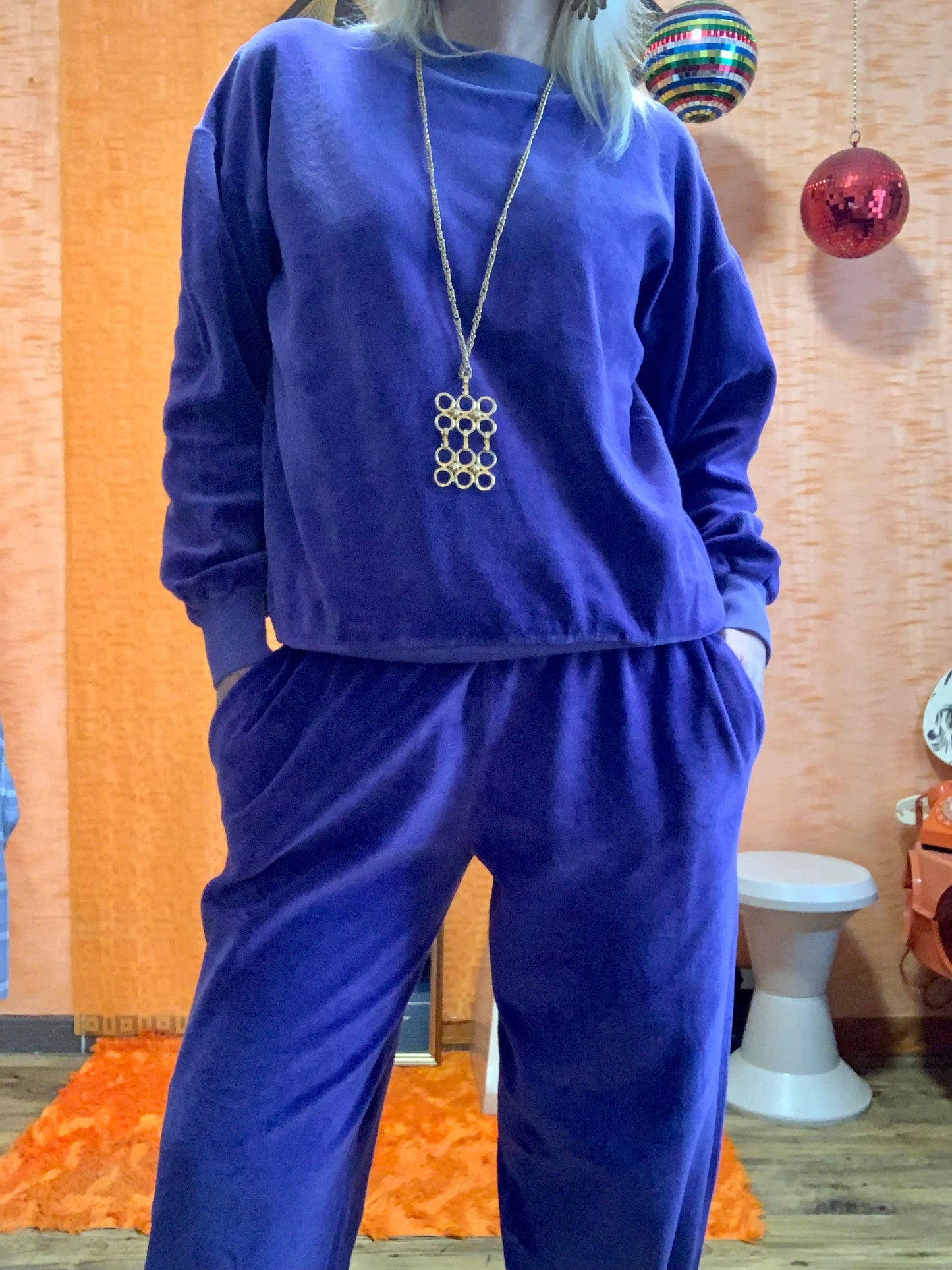 Ensemble de Jogging Velours Vintage Eighties