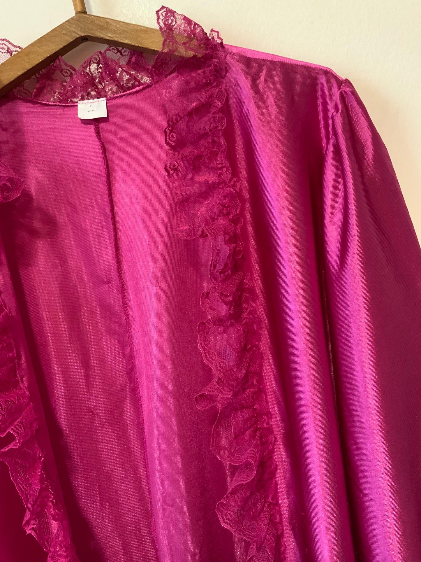 Déshabillé Fuchsia Dentelle Vintage -T44 🌸