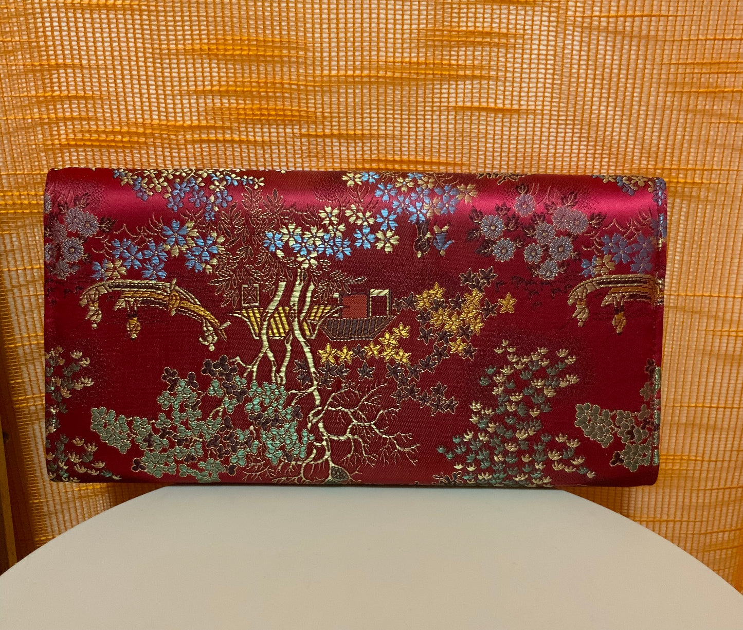 Pochette Porte monnaie Soie Chinoise Vintage 1980