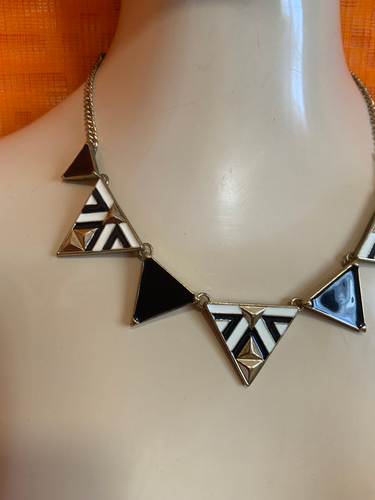 Collier Vintage Triangles Façon 1980 -