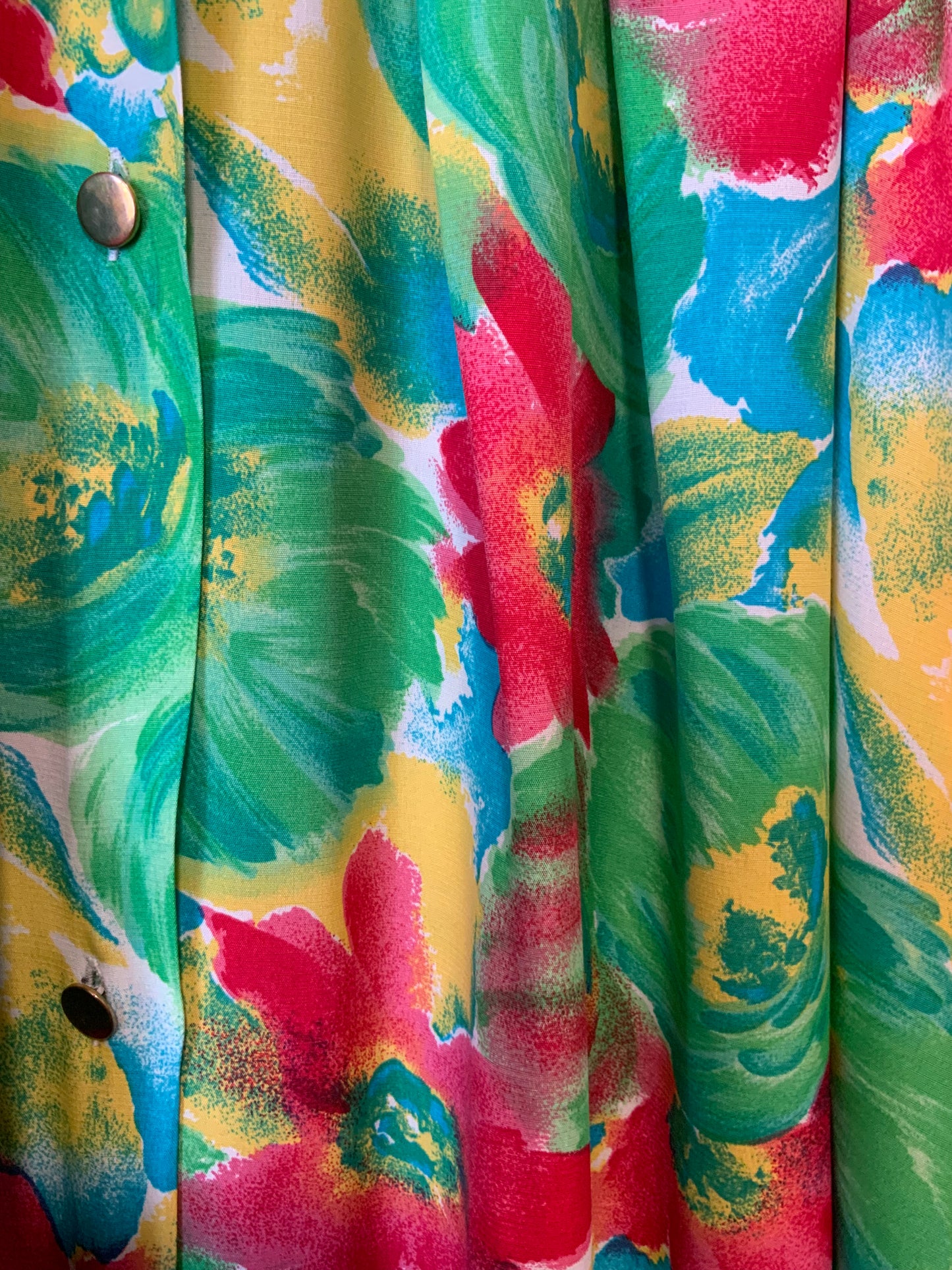Jupe boutonnée à fleurs Vintage 1980 France -T46