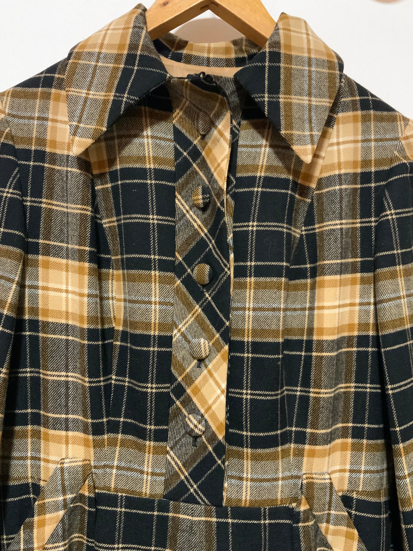 Robe à carreaux Pépite 1970 belle confection Vintage- T38.