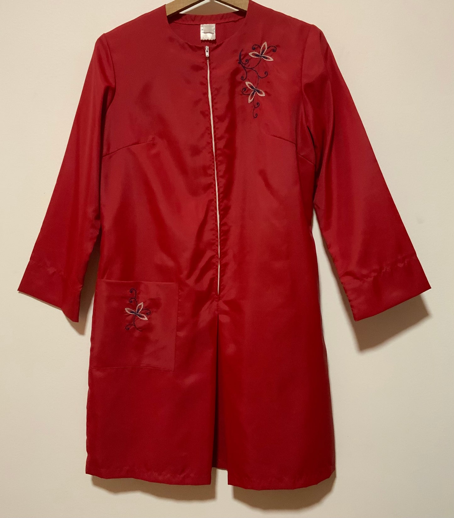 Robe Blouse Nylon NylFrance Vintage 70 Broderies fleurs