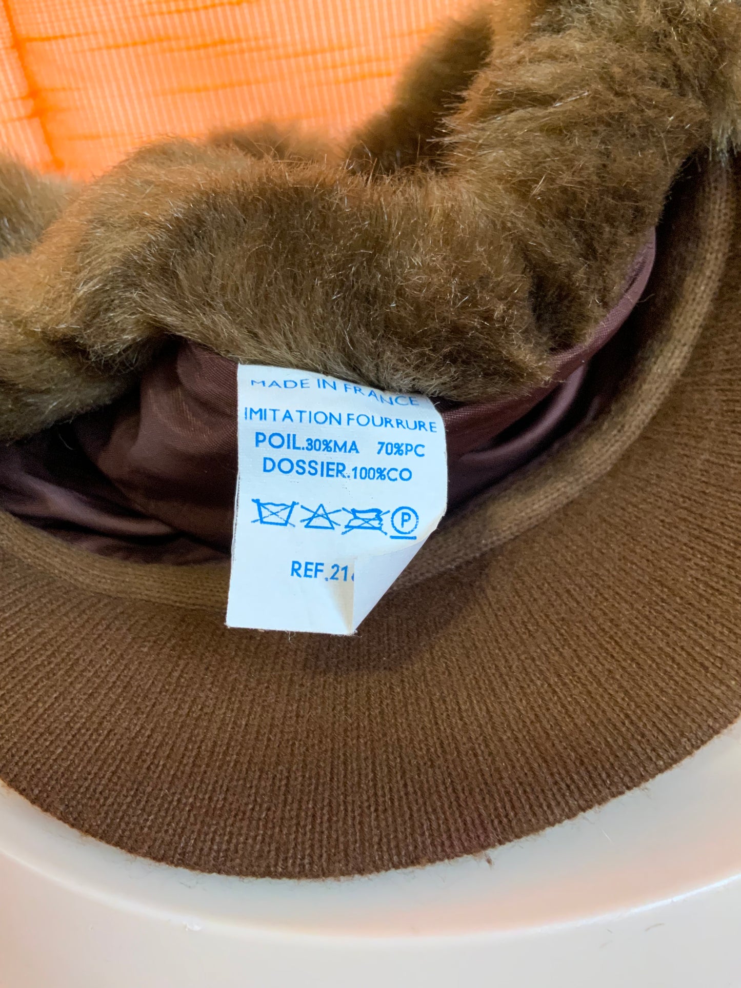 Casquette 1970 France Vintage Fourrure Synthétique