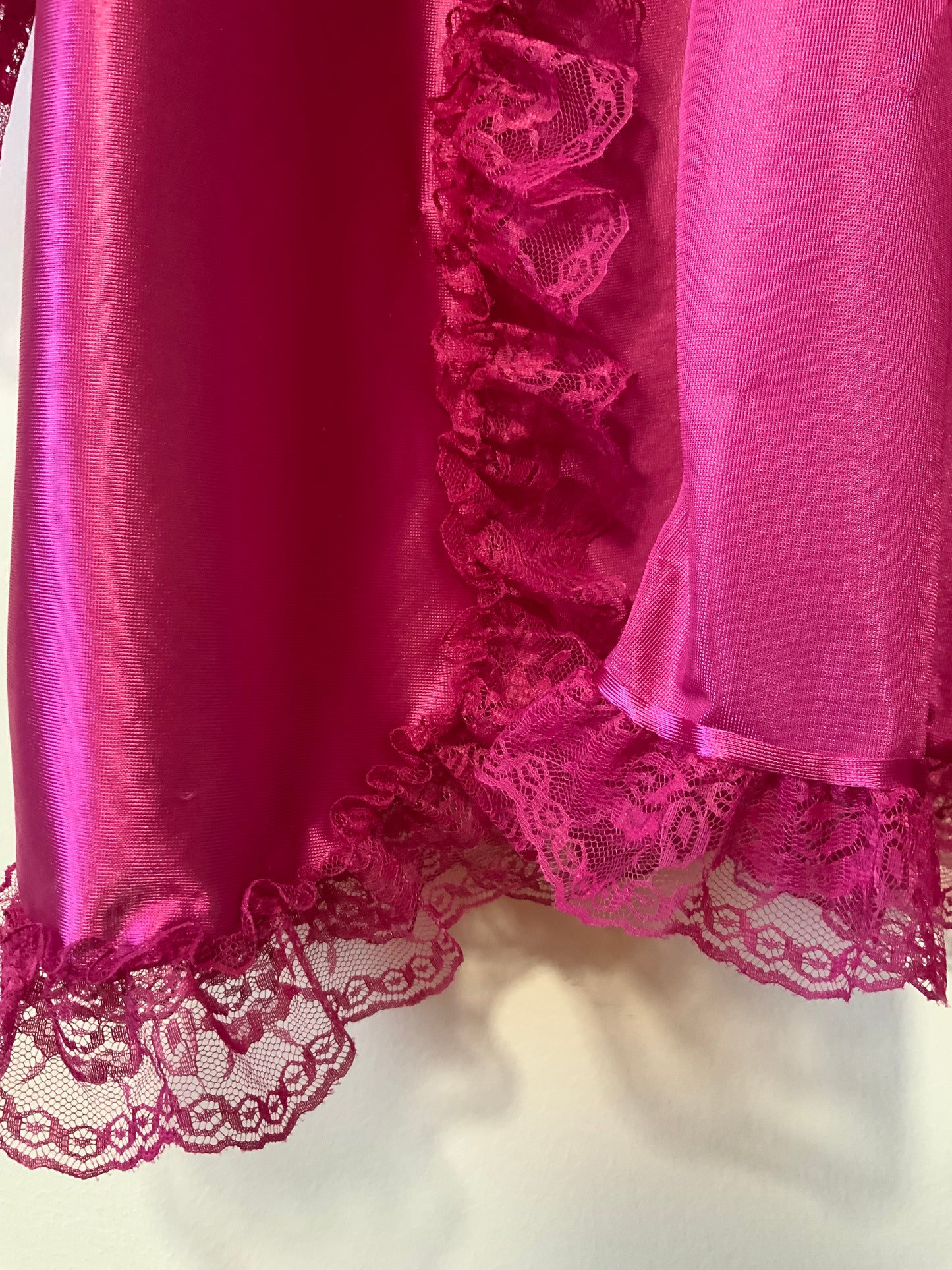 Déshabillé Fuchsia Dentelle Vintage -T44 🌸