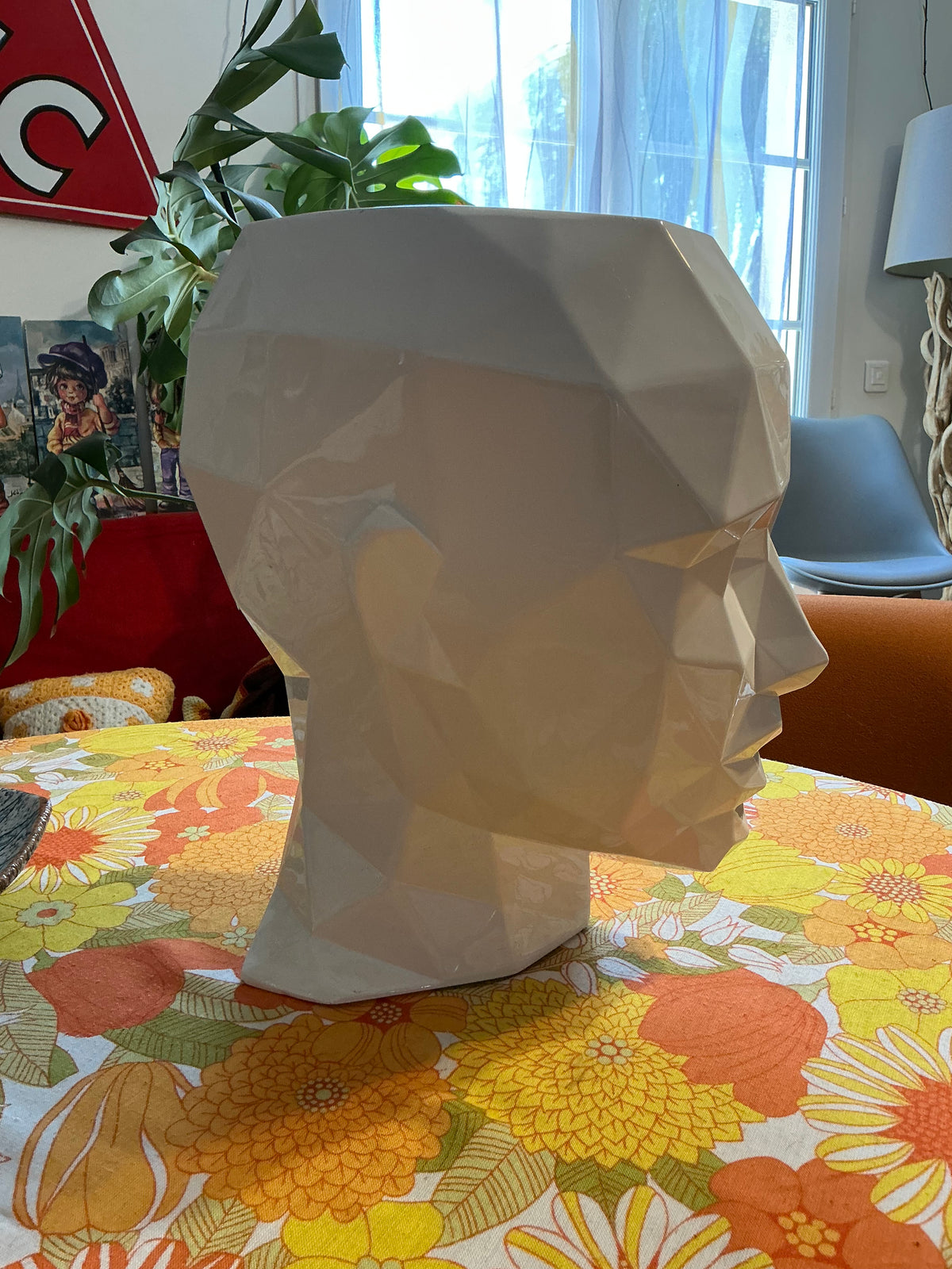 Grand Vase tête d'homme à facettes ADM Italie