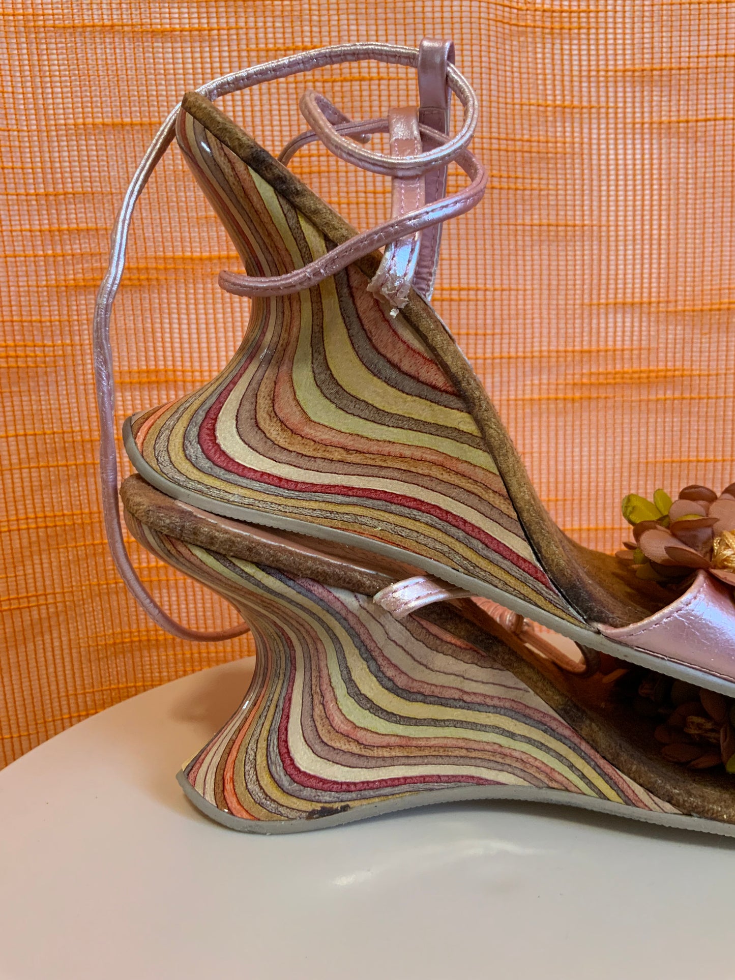 Chaussures Talons compensés Fleurs Vintage 1990- T37.