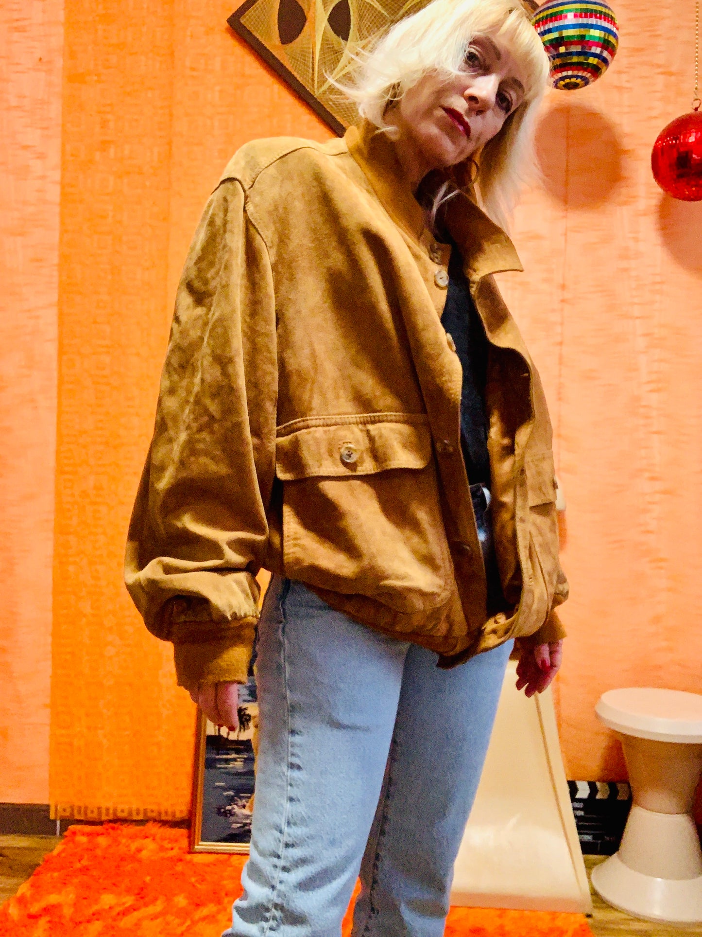 Blouson en Daim Camel Vintage 1980