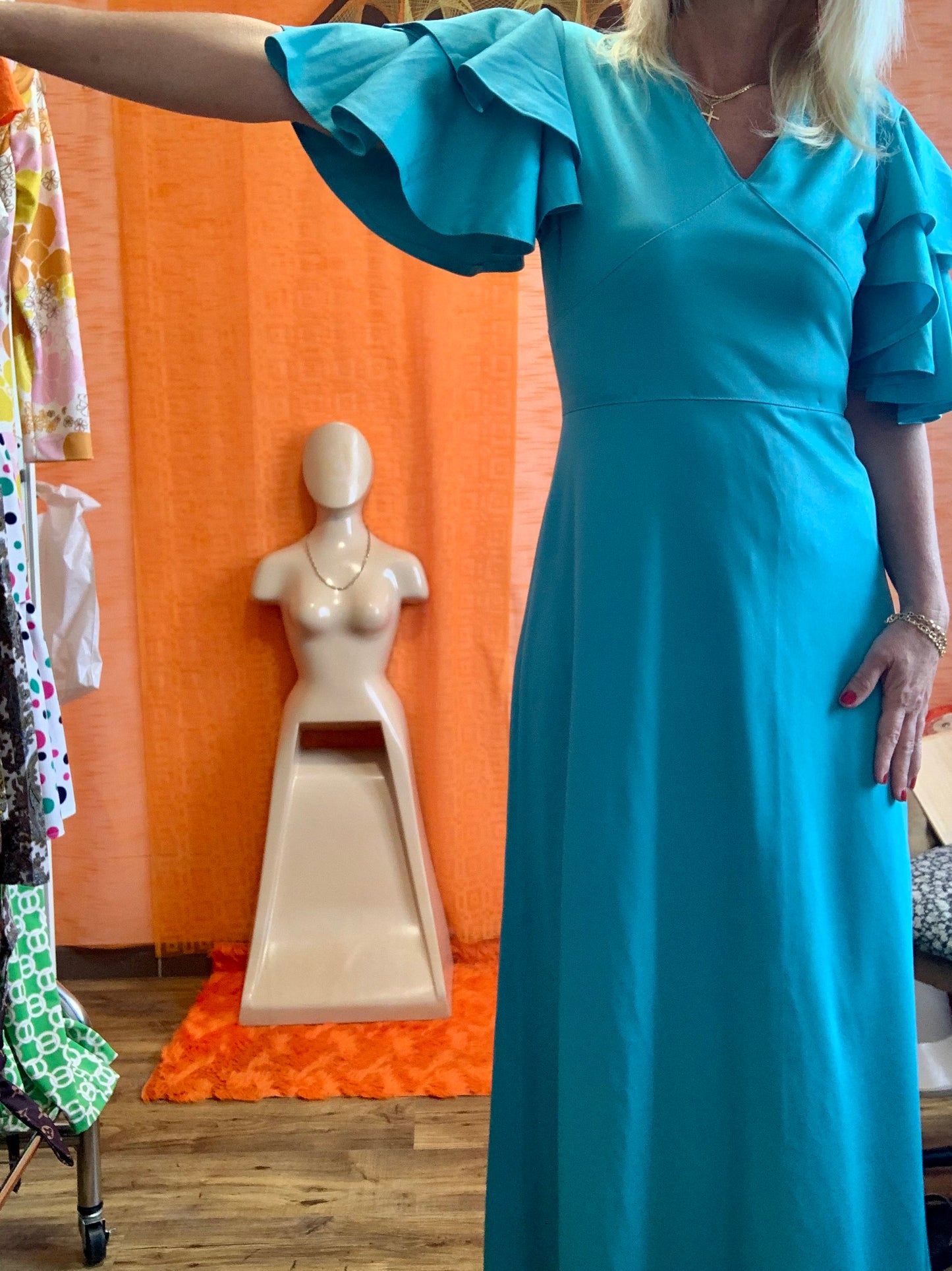 Superbe Robe longue Vintage 1970 Confection Création Main- T36