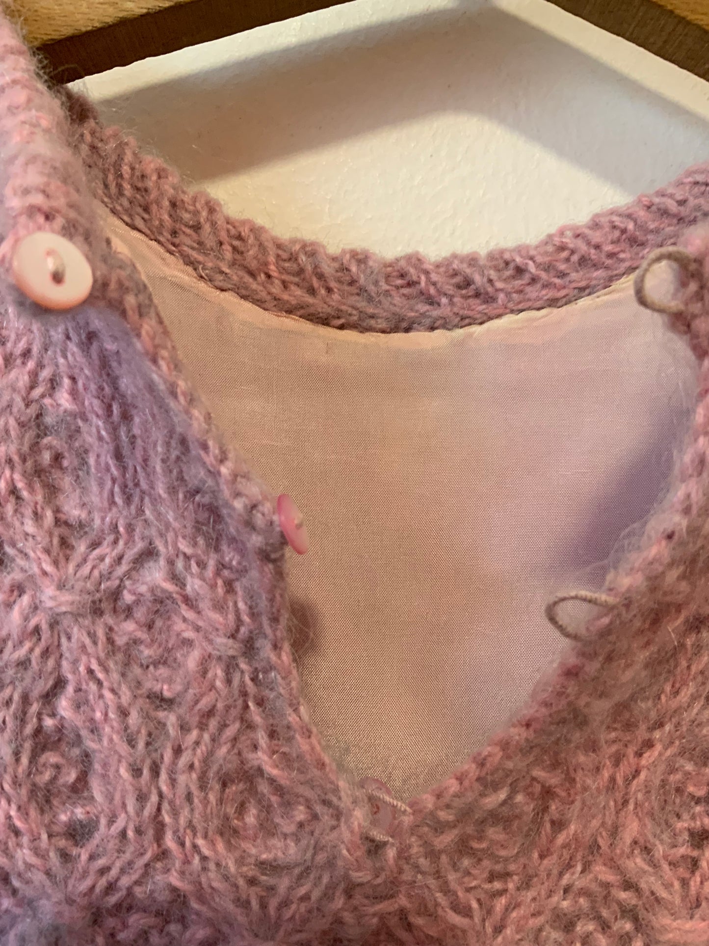 Robe confection main Tricot Vintage 1970 Piece unique T40.