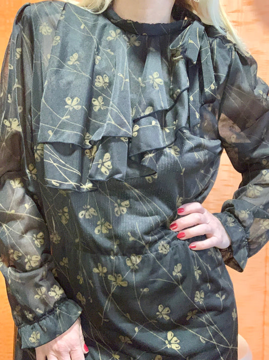 Robe en voile à Fleurs M.Griffon Vintage France- T40