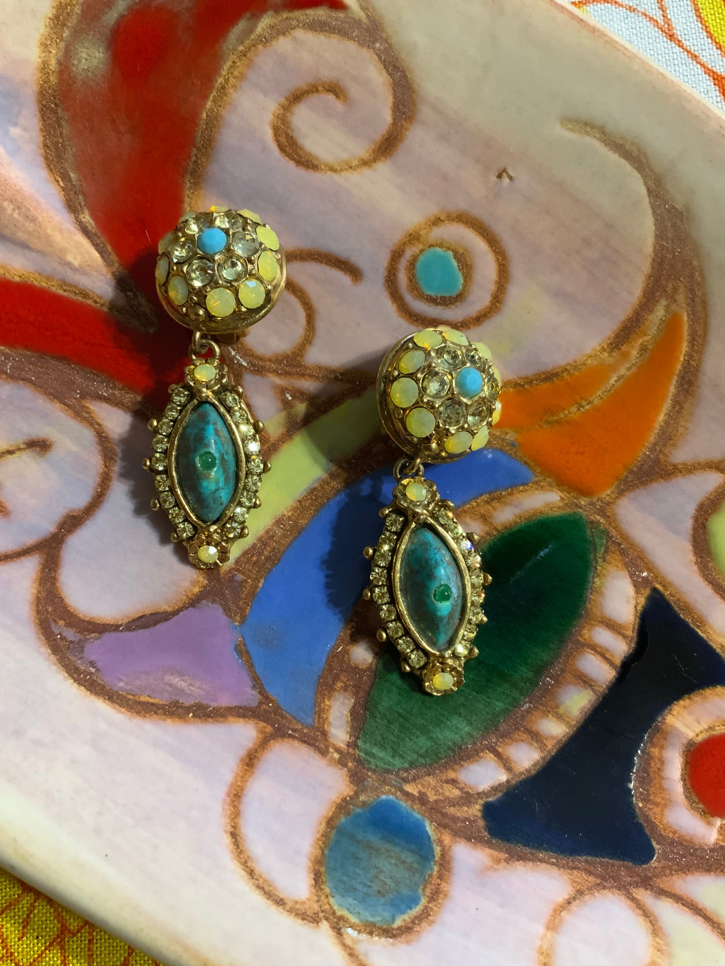 Superbes boucles d oreilles pendantes Ganse Paris France